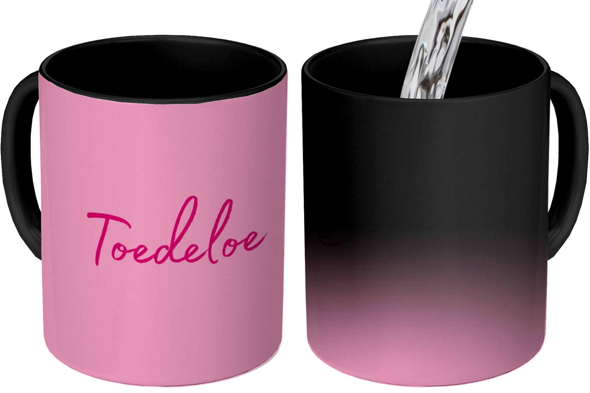 MuchoWow Tasse Zehentrenner - Rosa - Minimalistisch, 1-tlg., Keramik, Farbwechsel, Kaffee Tassen, Teetasse, Zaubertasse, Geschenk