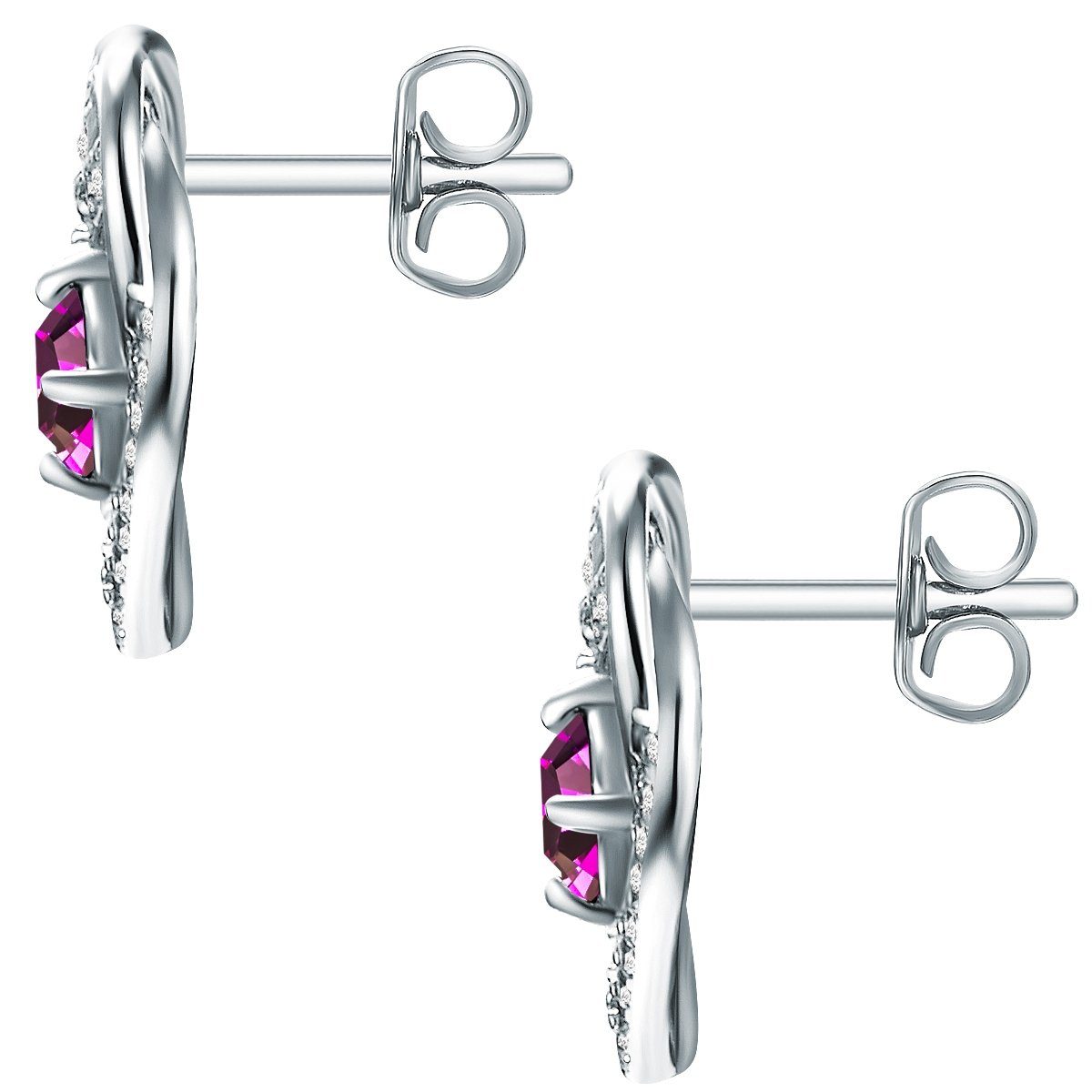 Rafaela Donata Paar Ohrhänger Herz silber, verziert mit Kristallen von Swarovski®