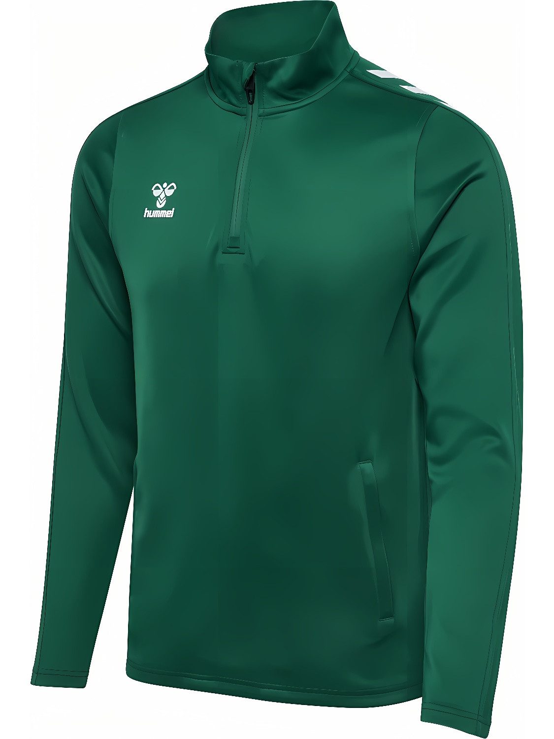 Langarmshirt hmlCORE XK Half-Zip Poly Sweat (Polyester-Sweatstoff) grün Herren