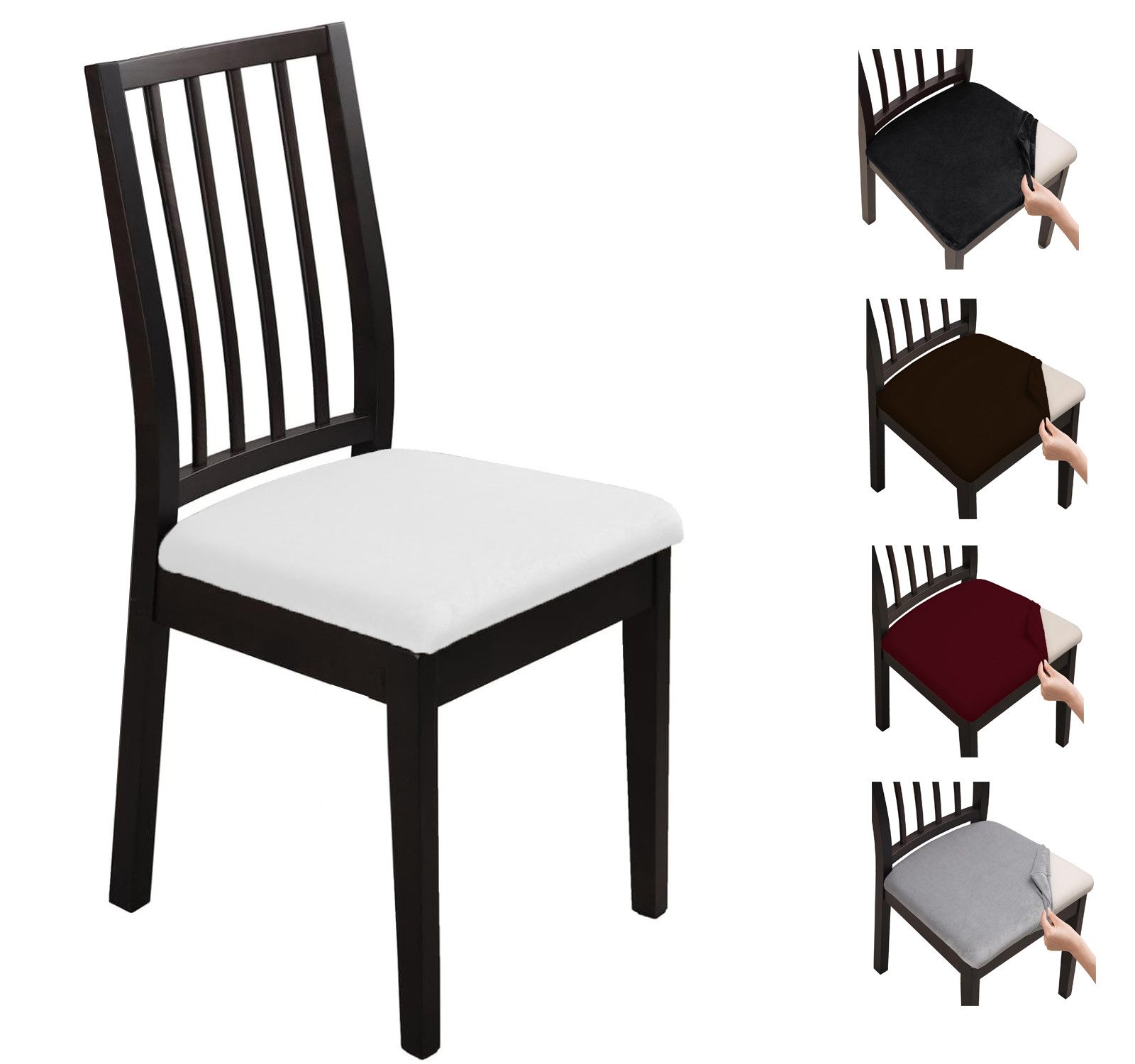 Coonoor Stuhlhusse Esszimmerstuhlbezug, Samt Stuhlhusse, elastische Sitzkis günstig online kaufen