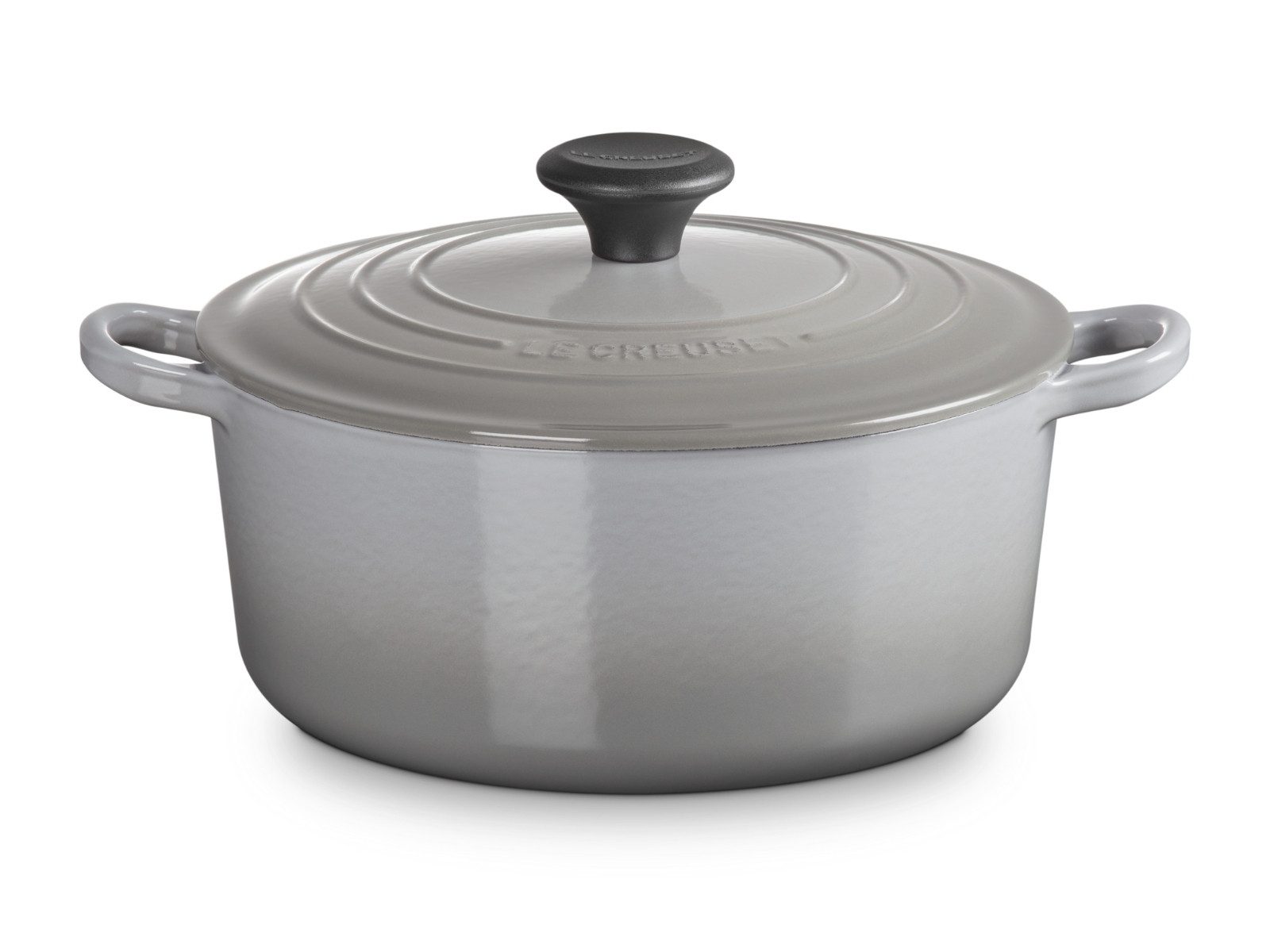 LE CREUSET Bräter Bräter Tradition rund perlgrau 24cm, Emailliertes Gusseisen