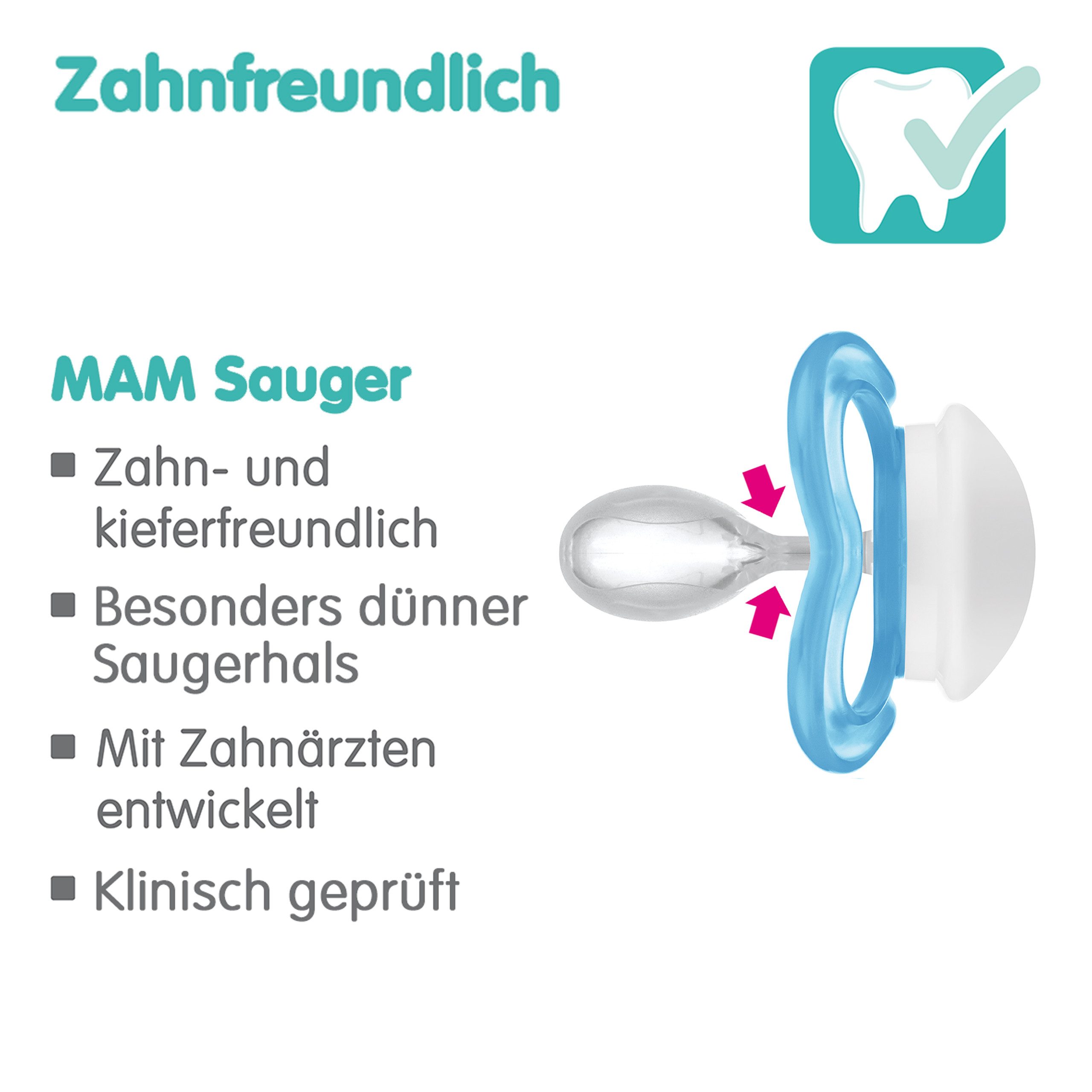 MAM Schnuller Supreme Silikon Symmetrisch Oval