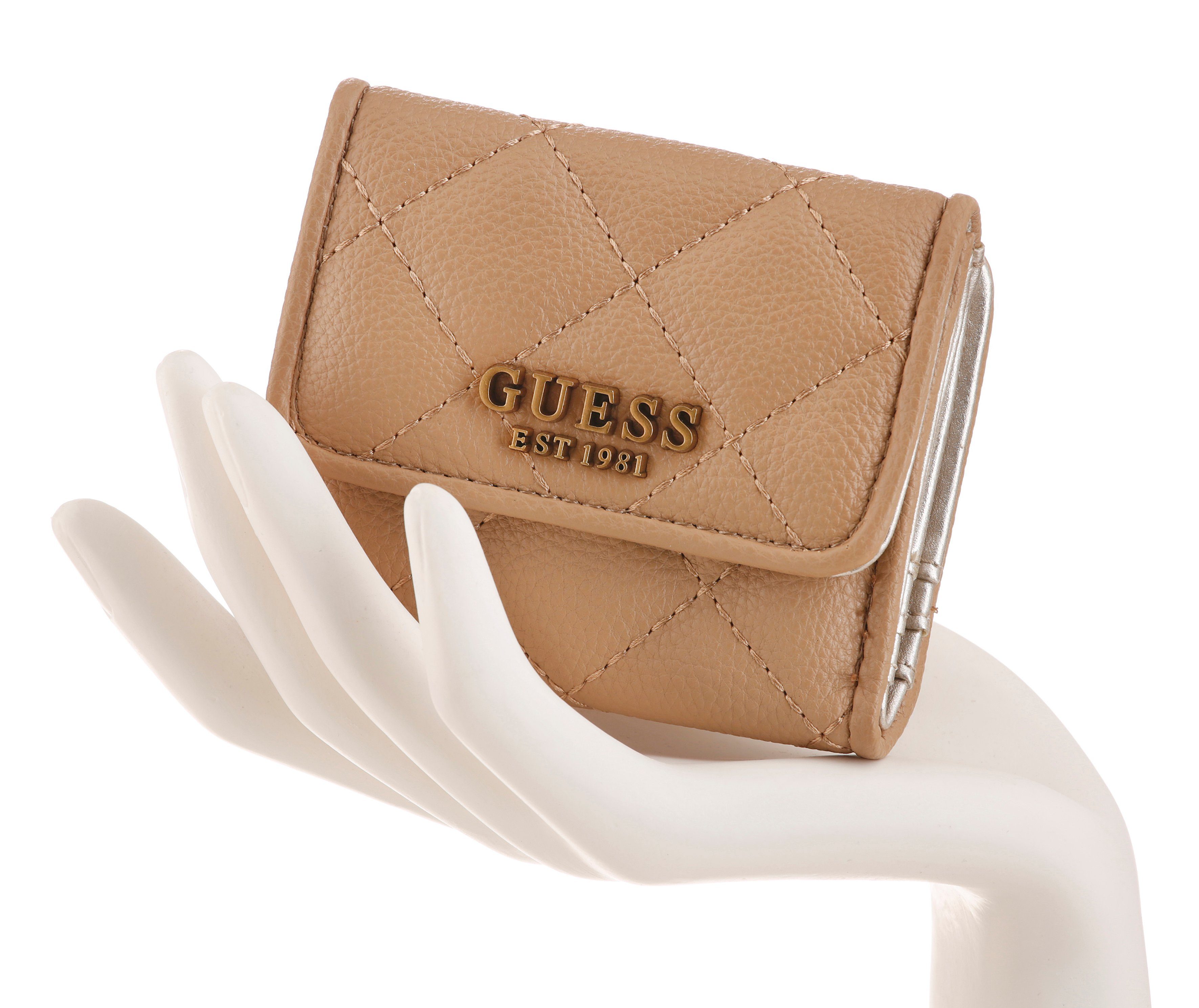 Guess Geldbörse, mit modischer Steppung Beige