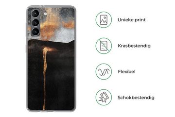 MuchoWow Handyhülle Abstrakt - Gold - Chic - Schwarz - Grau, Phone Case, Handyhülle Samsung Galaxy S21, Silikon, Schutzhülle