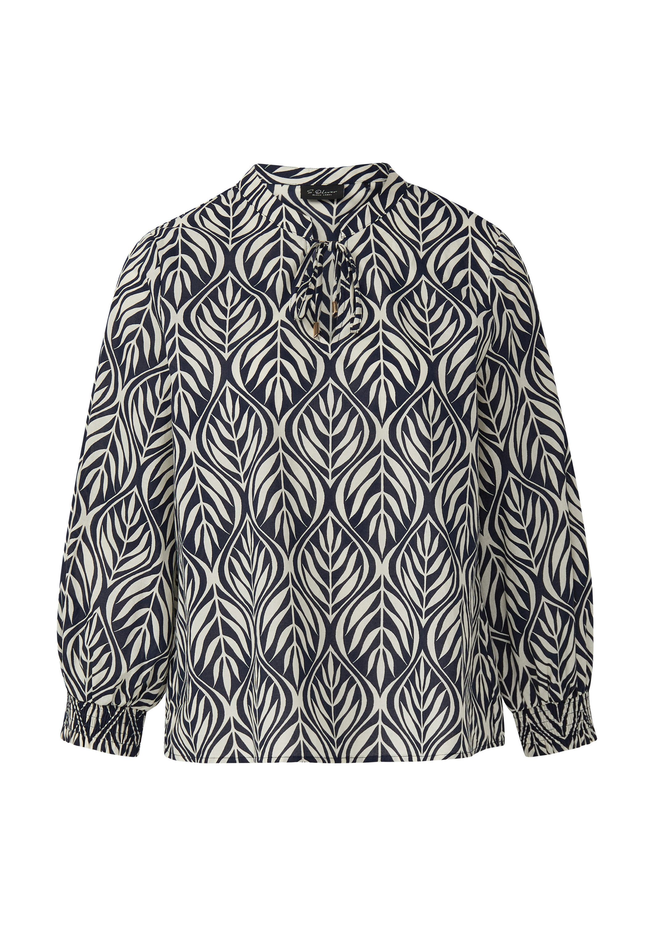 s.Oliver Kurzarmbluse Bluse Tunikabluse mit 3/4-Ärmeln und All-over-Print