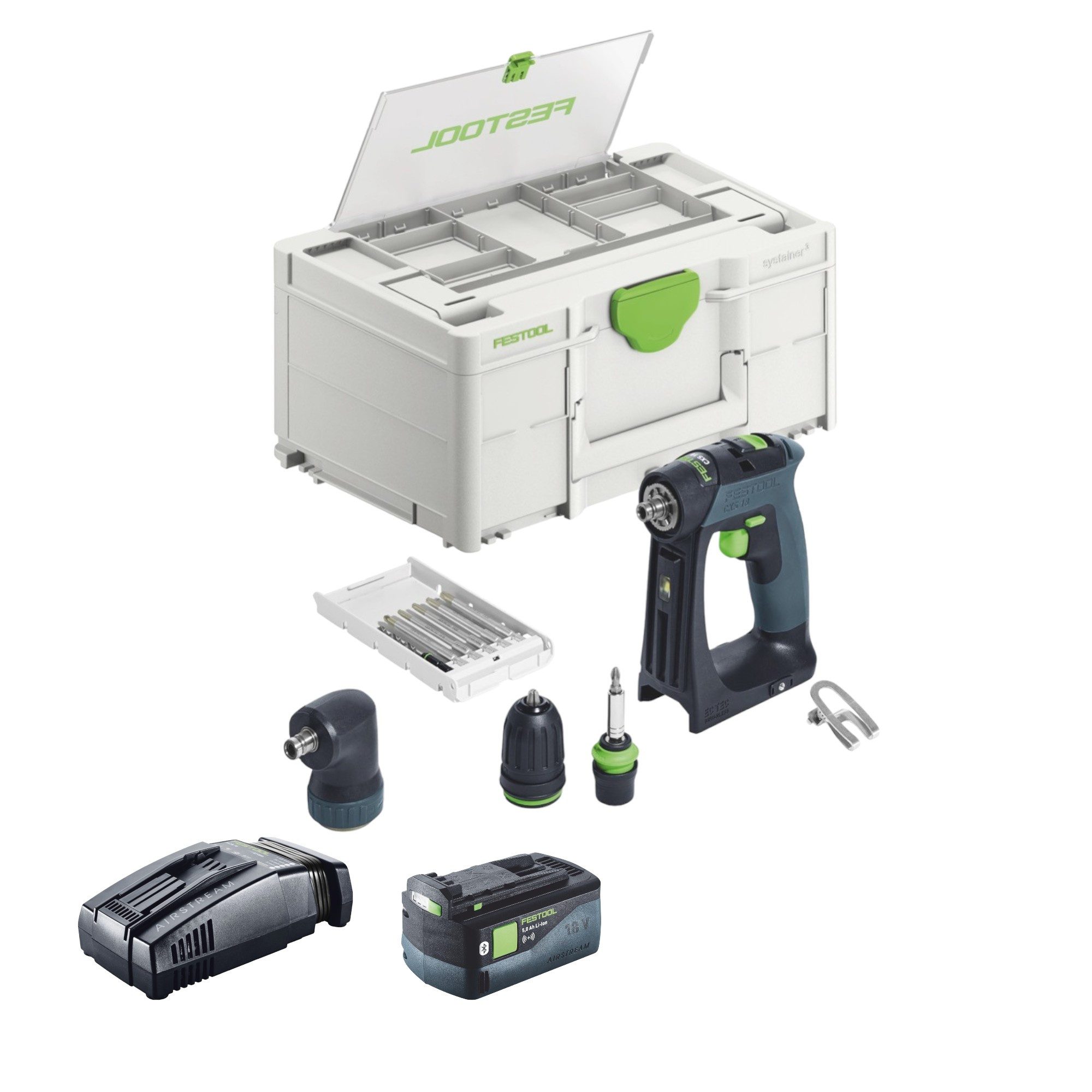 FESTOOL Akku-Schrauber Festool CXS 18-Basic-Set Akku Bohrschrauber 18 V 40 Nm Brushless (577