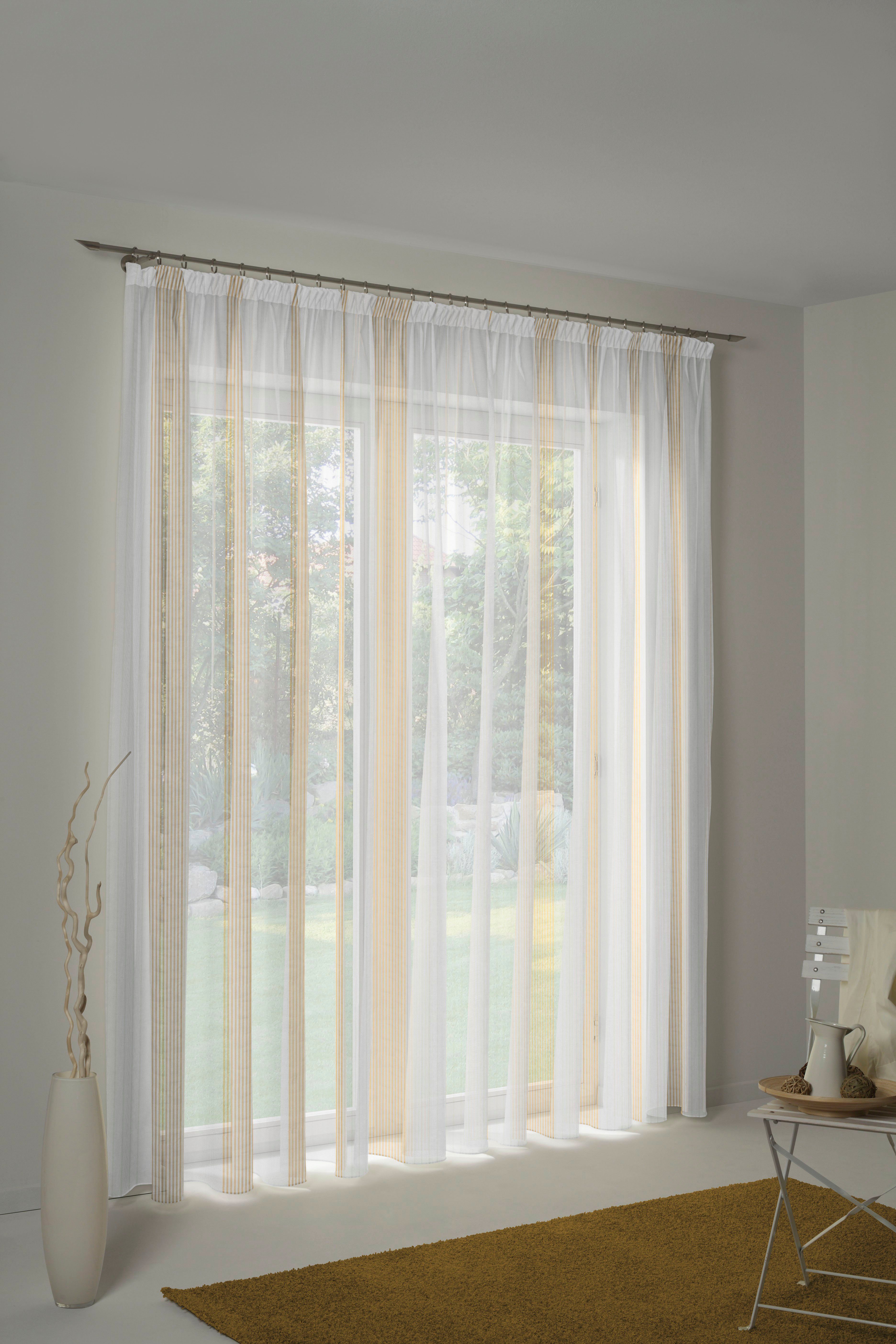 Wirth Vorhang TARA (1 St), Faltenband, halbtransparent, Store