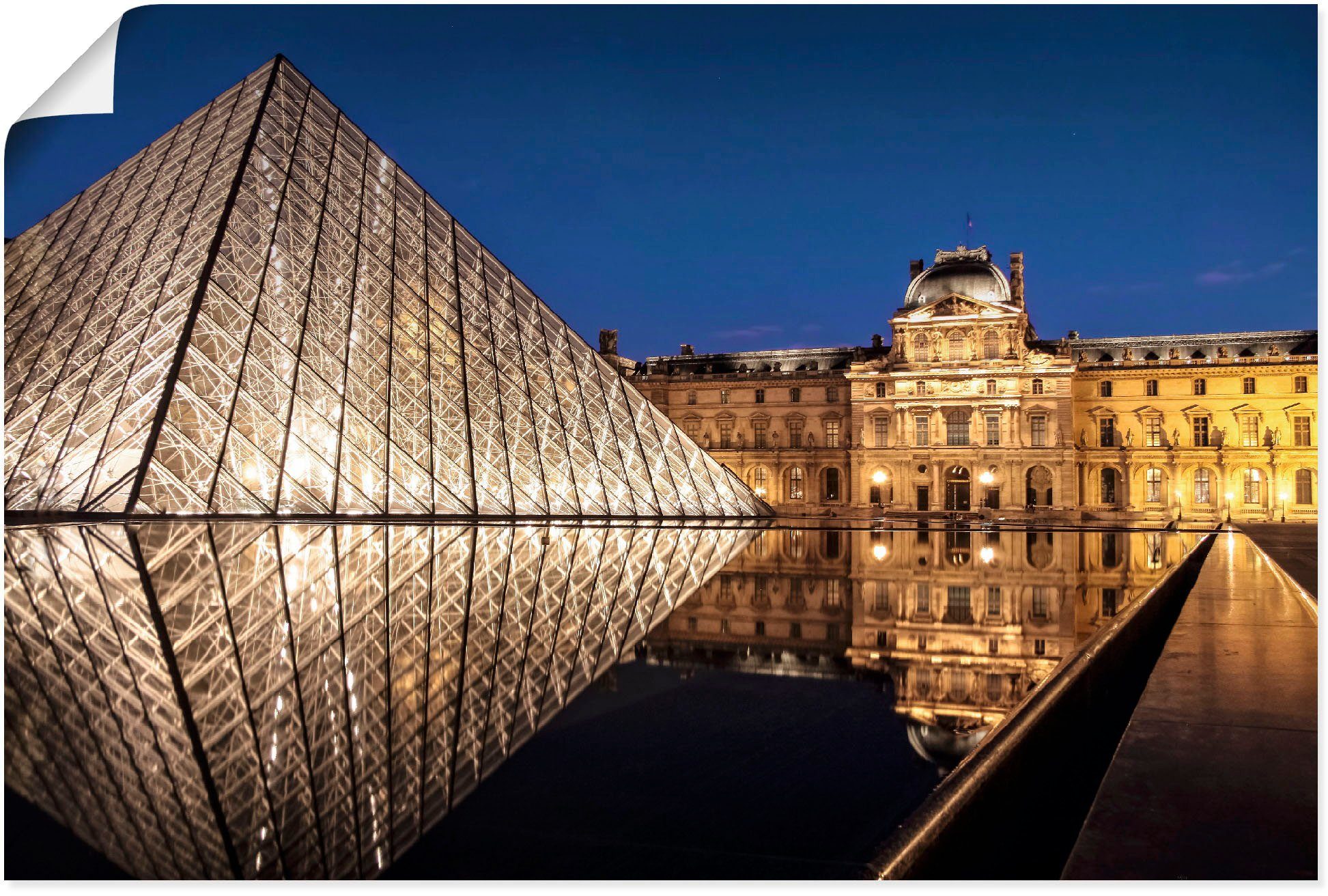 Wandaufkleber Louvre, Artland Alubild, oder Gebäude Wandbild versch. (1 Größen als Paris, St), du in Musée Poster Glaspyramide Leinwandbild,