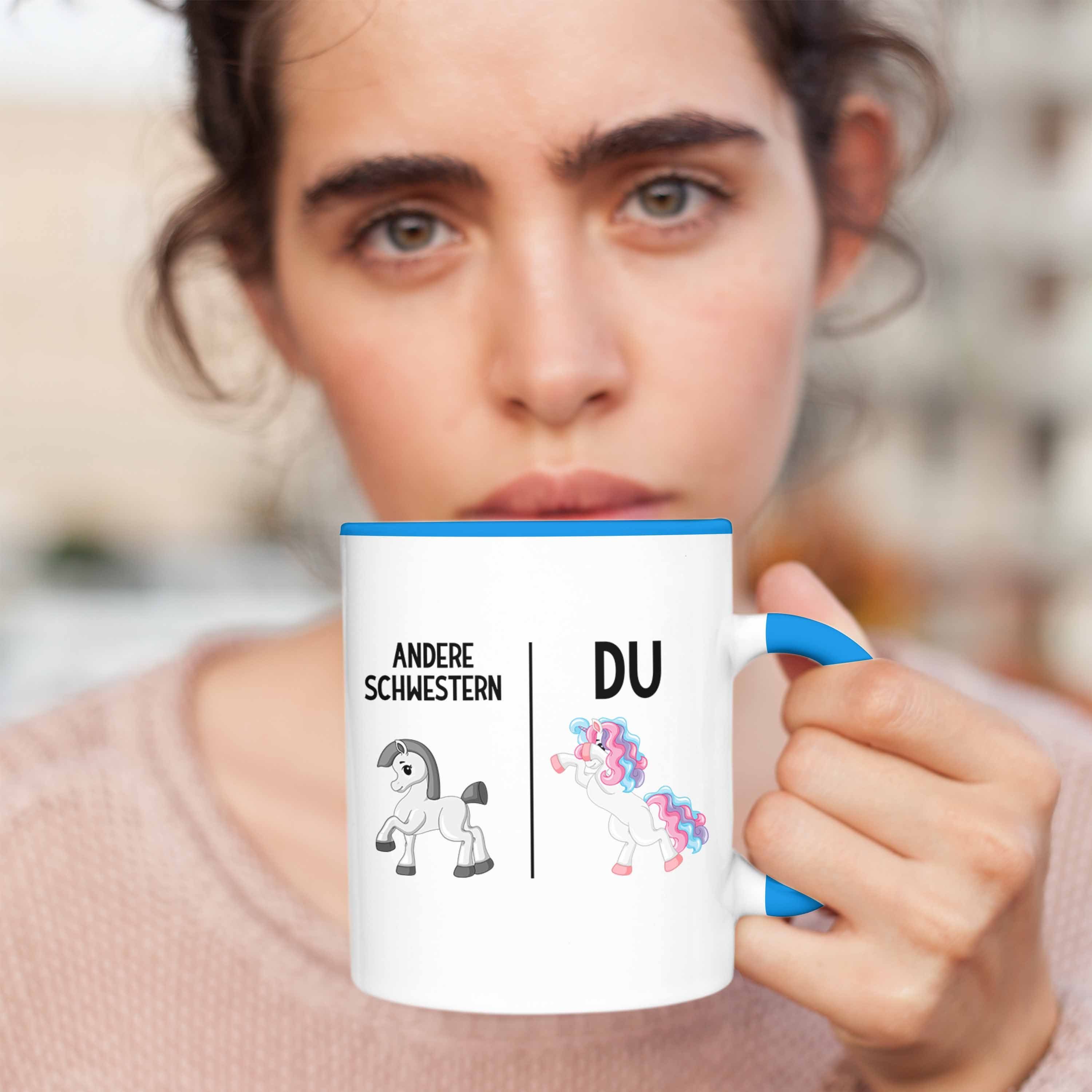 Beste Trendation für Tasse Schwester mit - Tasse Spruch Tassen Schwester Geburtstag Geschenk Geschenkideen Trendation Blau