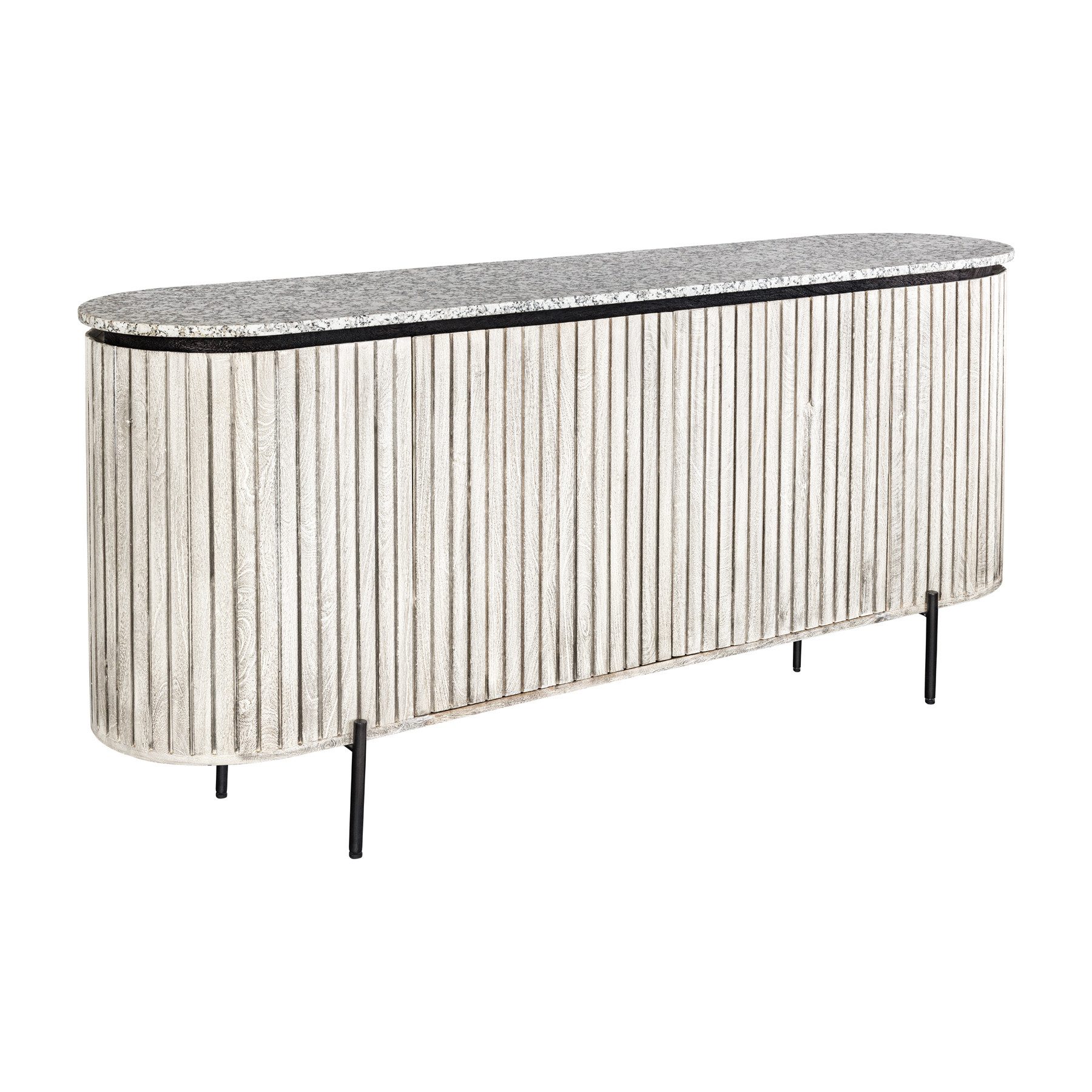 riess-ambiente Sideboard ADLON 170cm grau gebürstet / weiß - Mangoholz, Mar günstig online kaufen