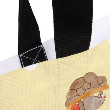 Mr. & Mrs. Panda Shopper Schildkröte Maus - Gelb Pastell - Geschenk, Schulbeutel, Freundinnen, (1-tlg), Einzigartige Designs