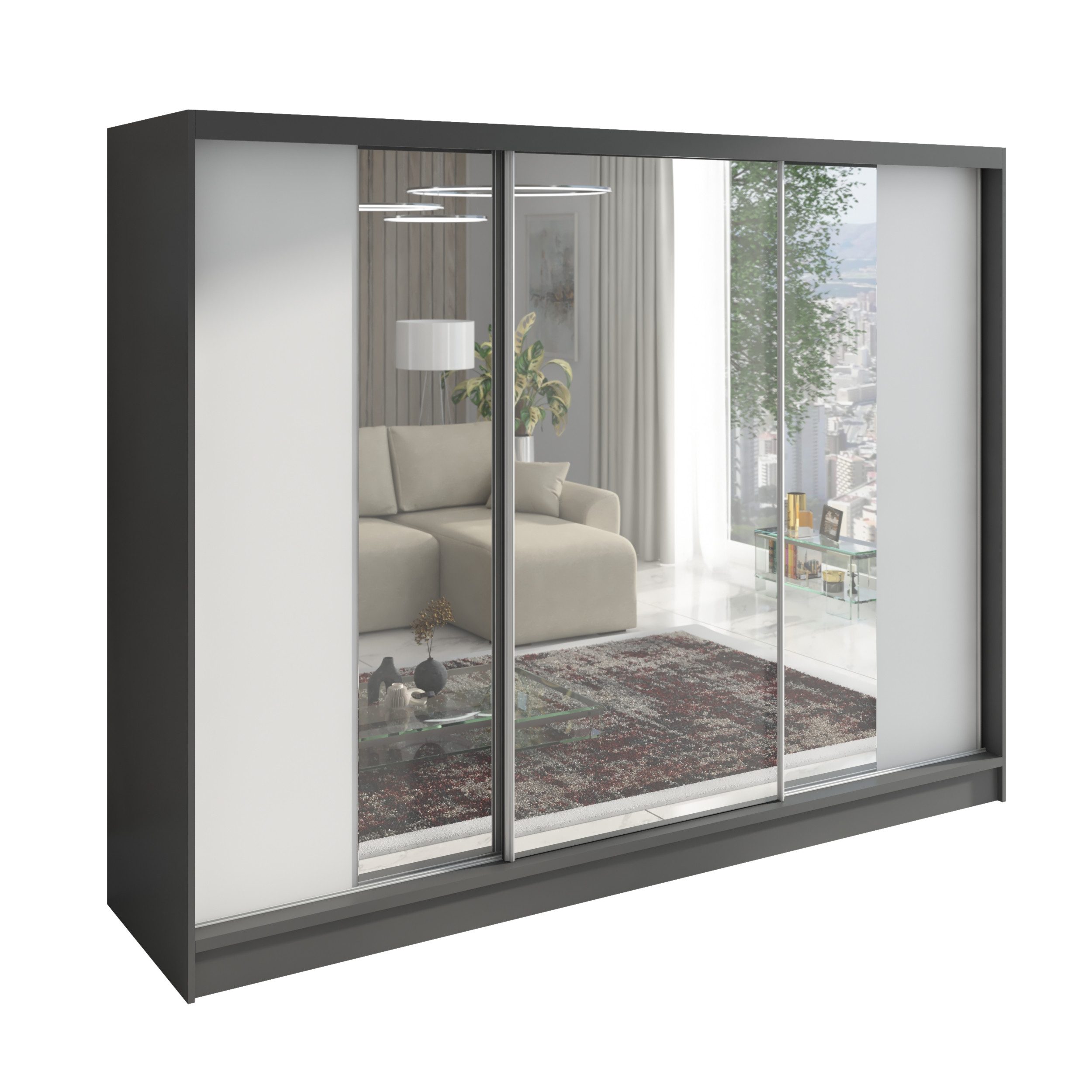 A&J MöbelLand GmbH Schiebetürenschrank VIDA 200 cm 3-türig Schrank mit Schu günstig online kaufen