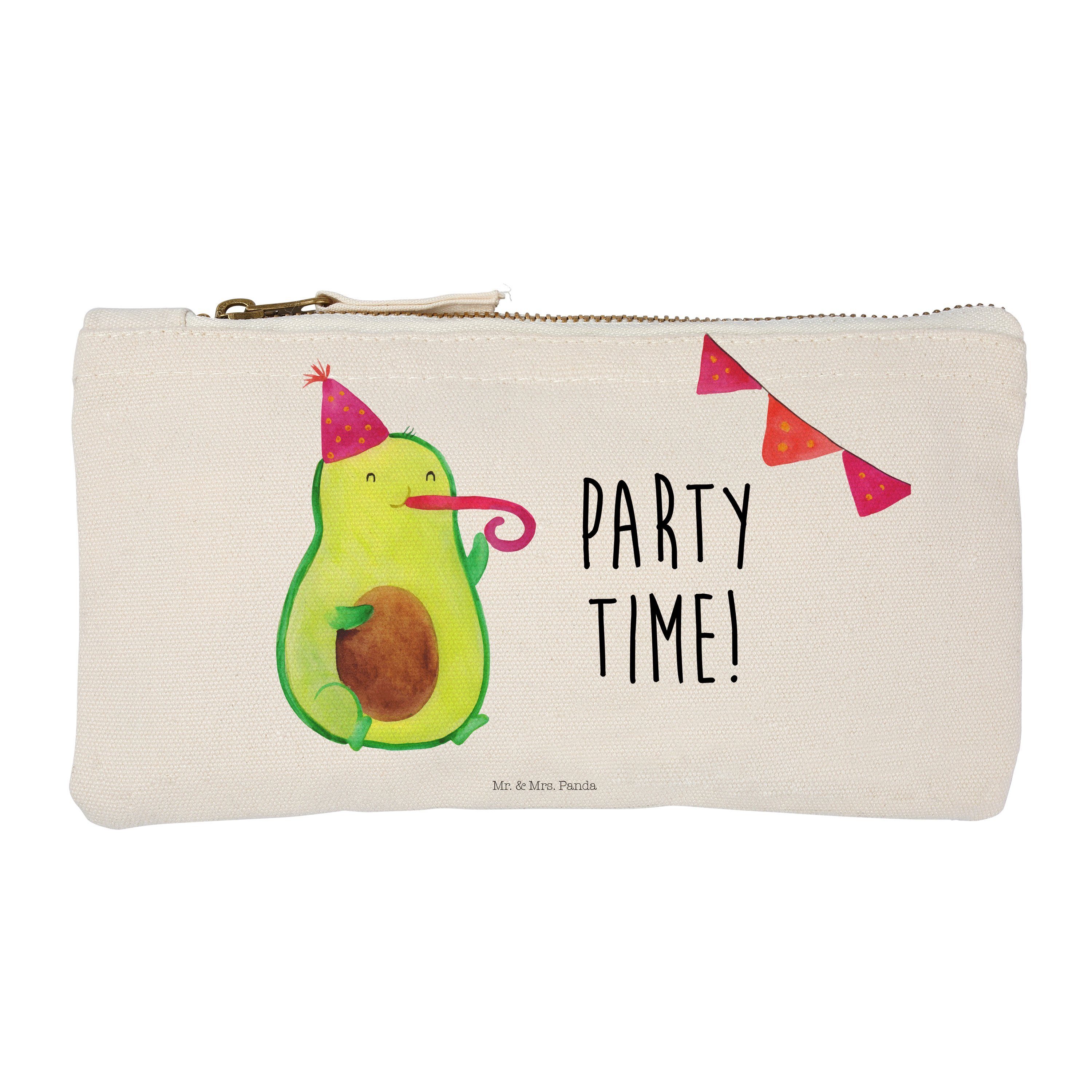 & - Party Glücklich, Time Weiß Schm Panda - Geschenk, Kosmetiktasche Kosmetikbeutel, Avocado (1-tlg) Mrs. Mr.