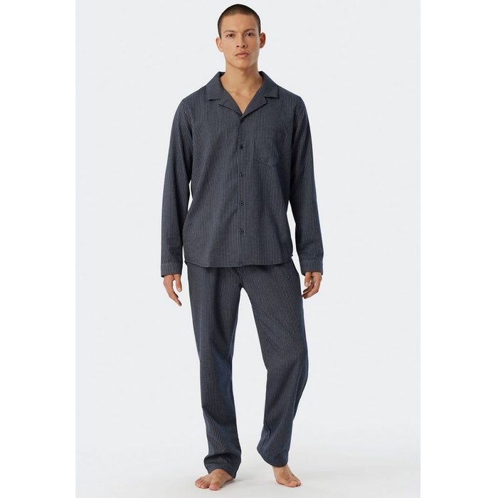 Schiesser Pyjama (2 tlg. 1 Stück) aus schöner Webflanell-Qualität