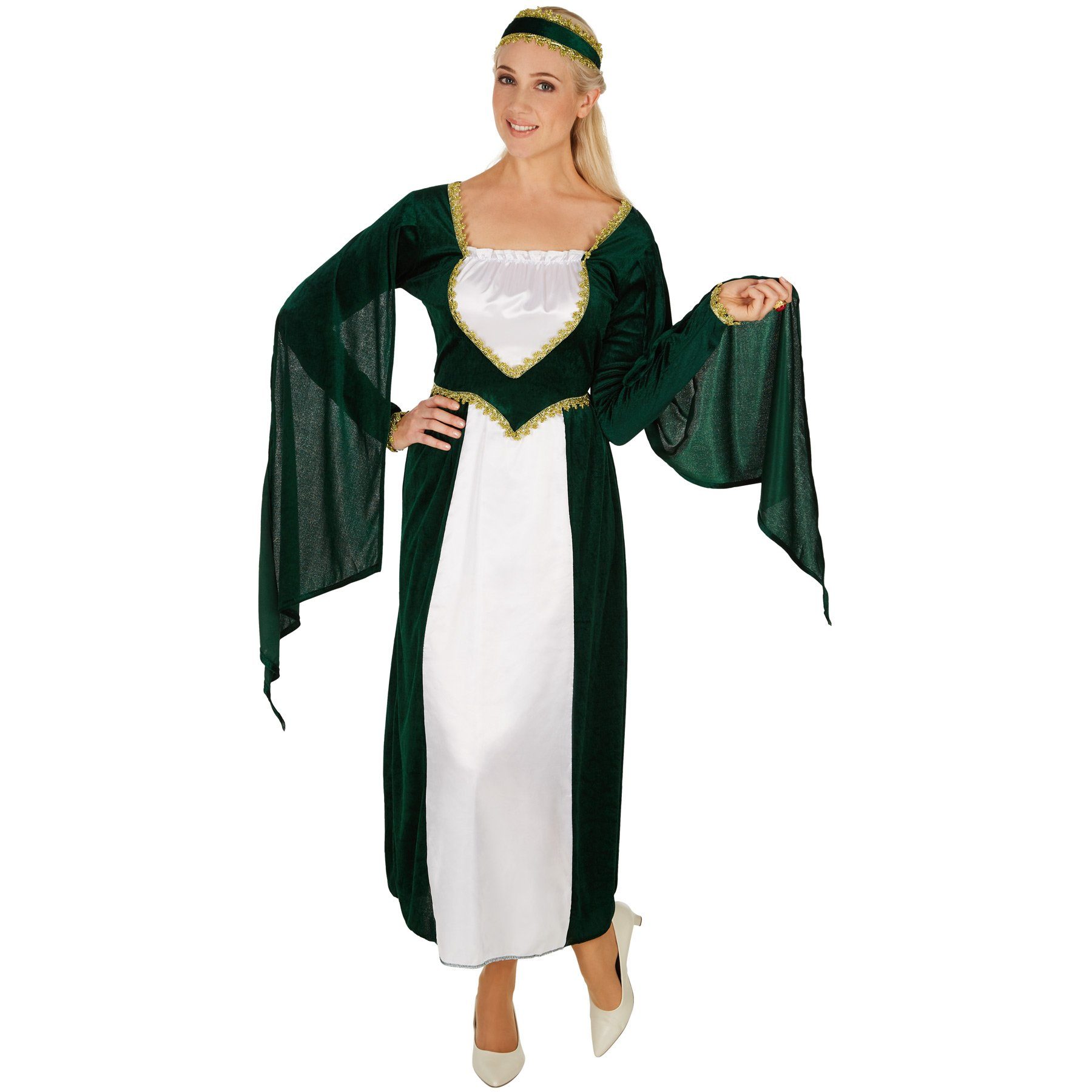 dressforfun Kostüm Frauenkostüm Burgprinzessin, Wundervolles, langes Burgprinzessinnen-Kleid