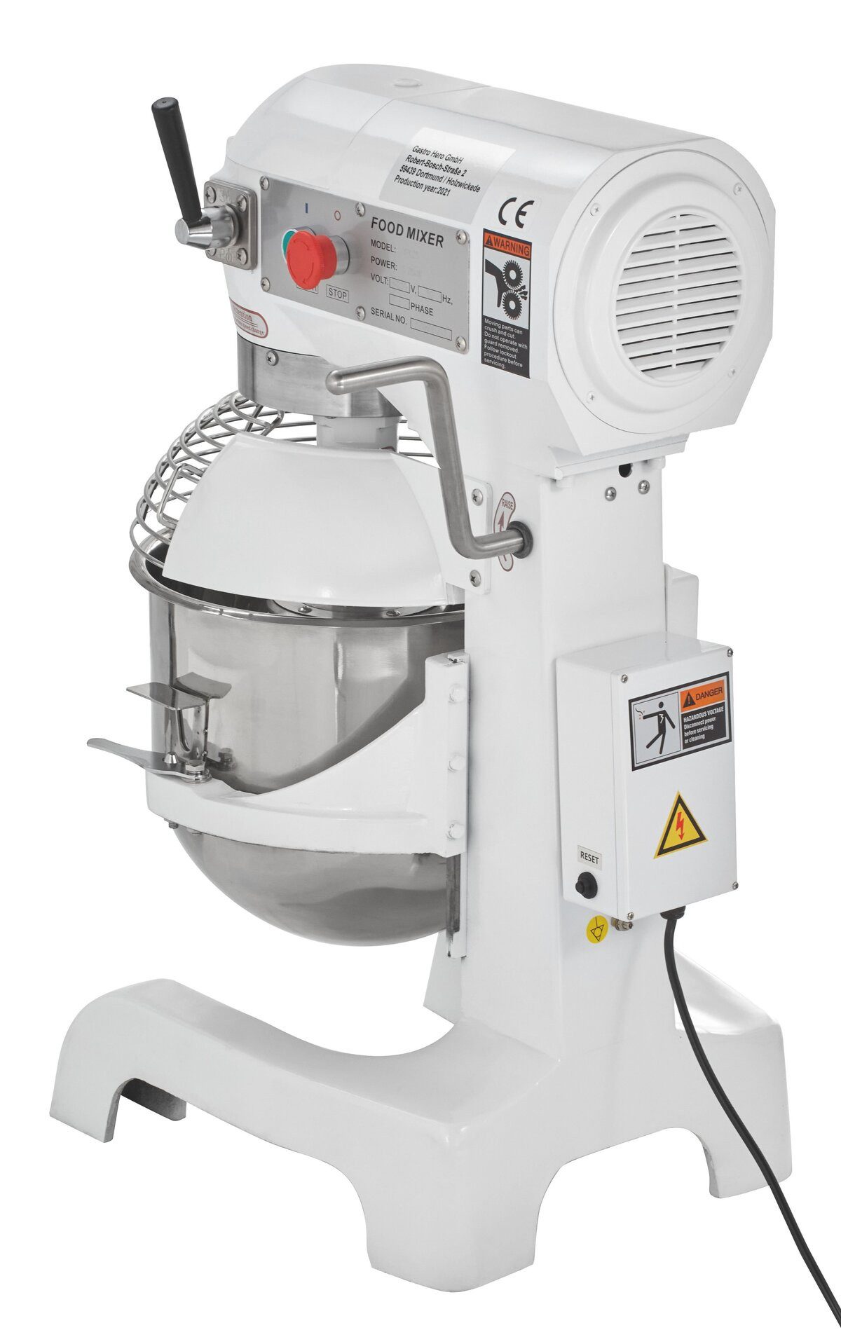 GastroHero Küchenmaschine Planetenrührwerk 20 Liter - Teigknetmaschine, 750 W, 20 l Schüssel
