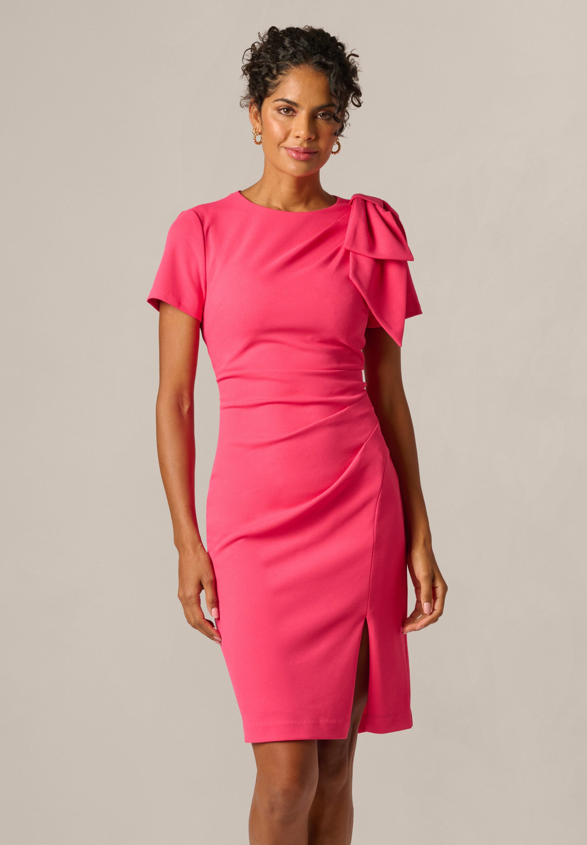 Adrianna Papell Cocktailkleid Pleated Bow Midi Dress Modern, klassisch, stilvoll