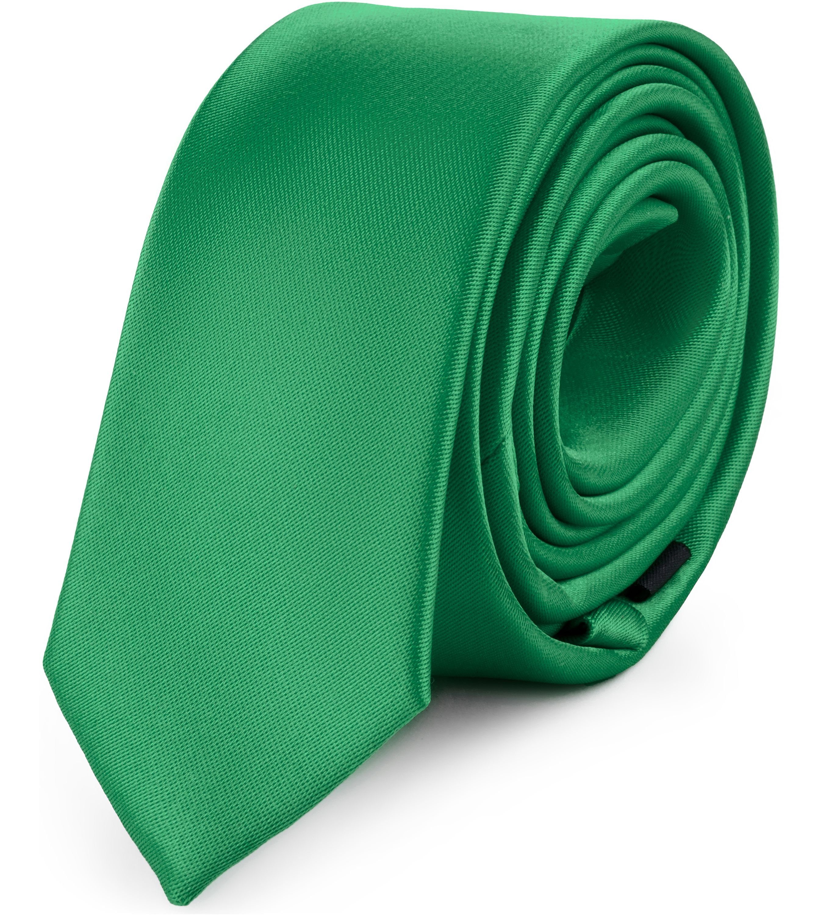Ladeheid Krawatte Herren Schmale Krawatte SP-5 (150cm x 5cm) (Set, 1-St) Dunkelgrün