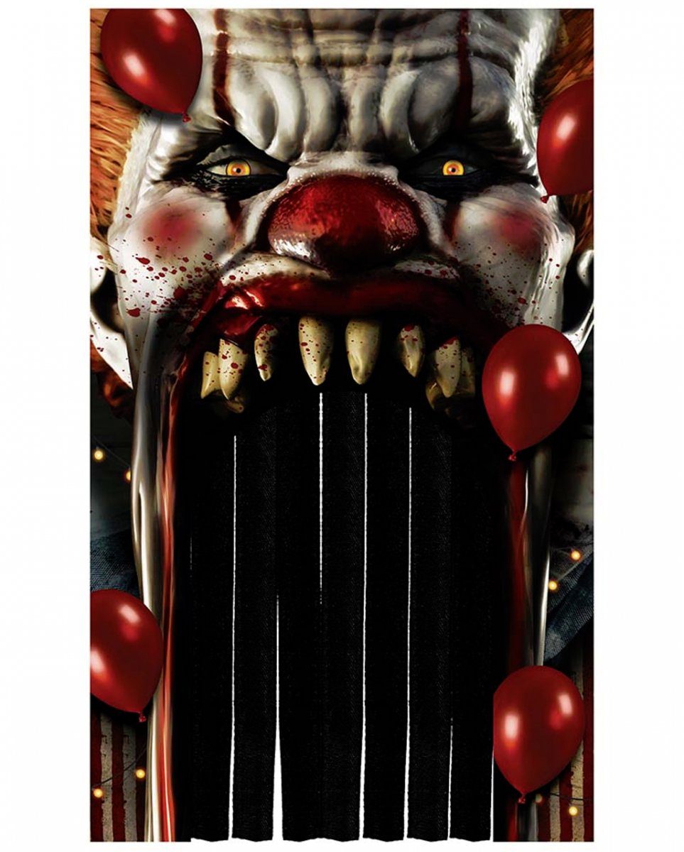 Hängedekoration Horrorclown Circus Halloween Türvorhang mit Franse