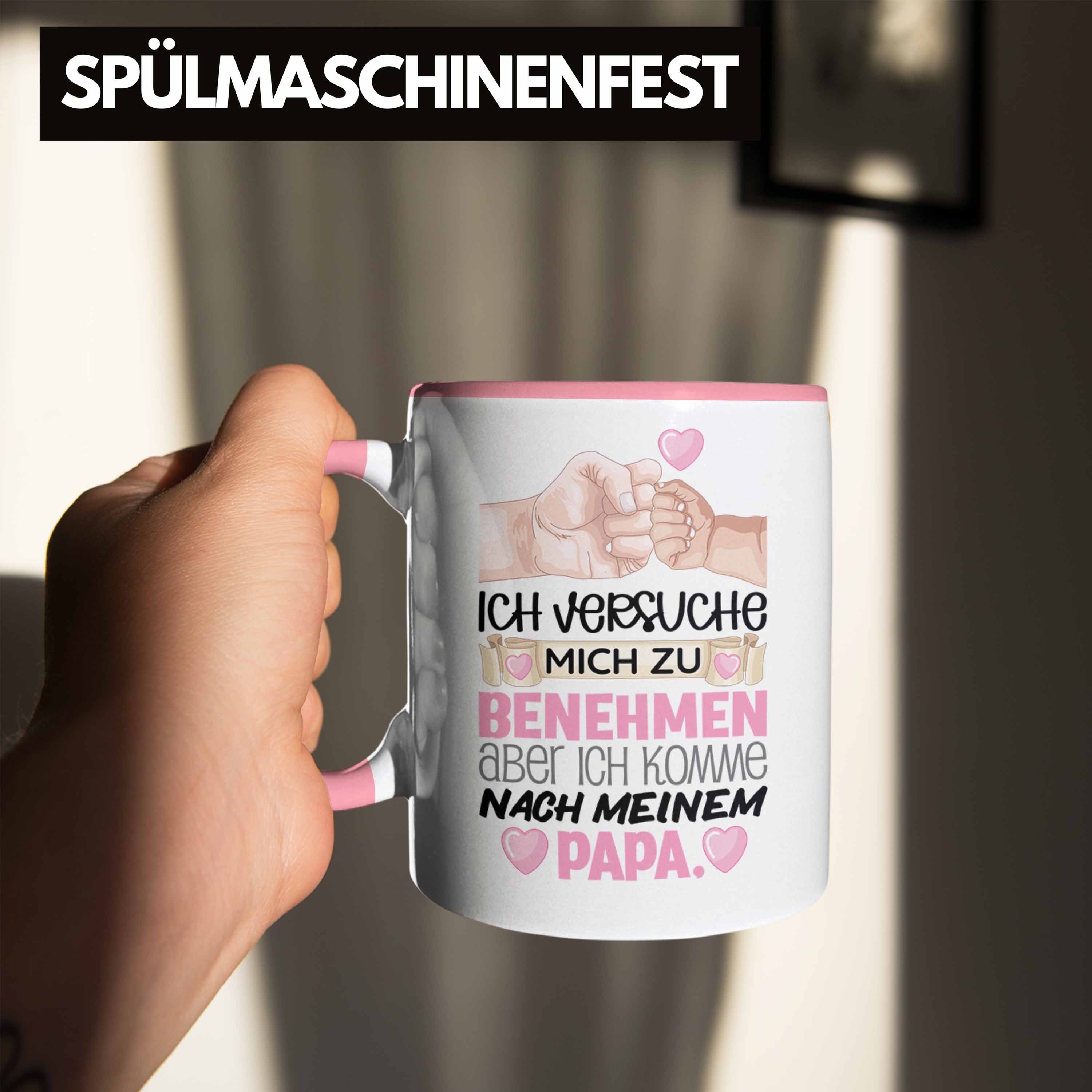 Lustiger Tasse Versuche Trendation Geschenk Rosa Benehmen Tasse Mich Papa für Tochter Ich Zu