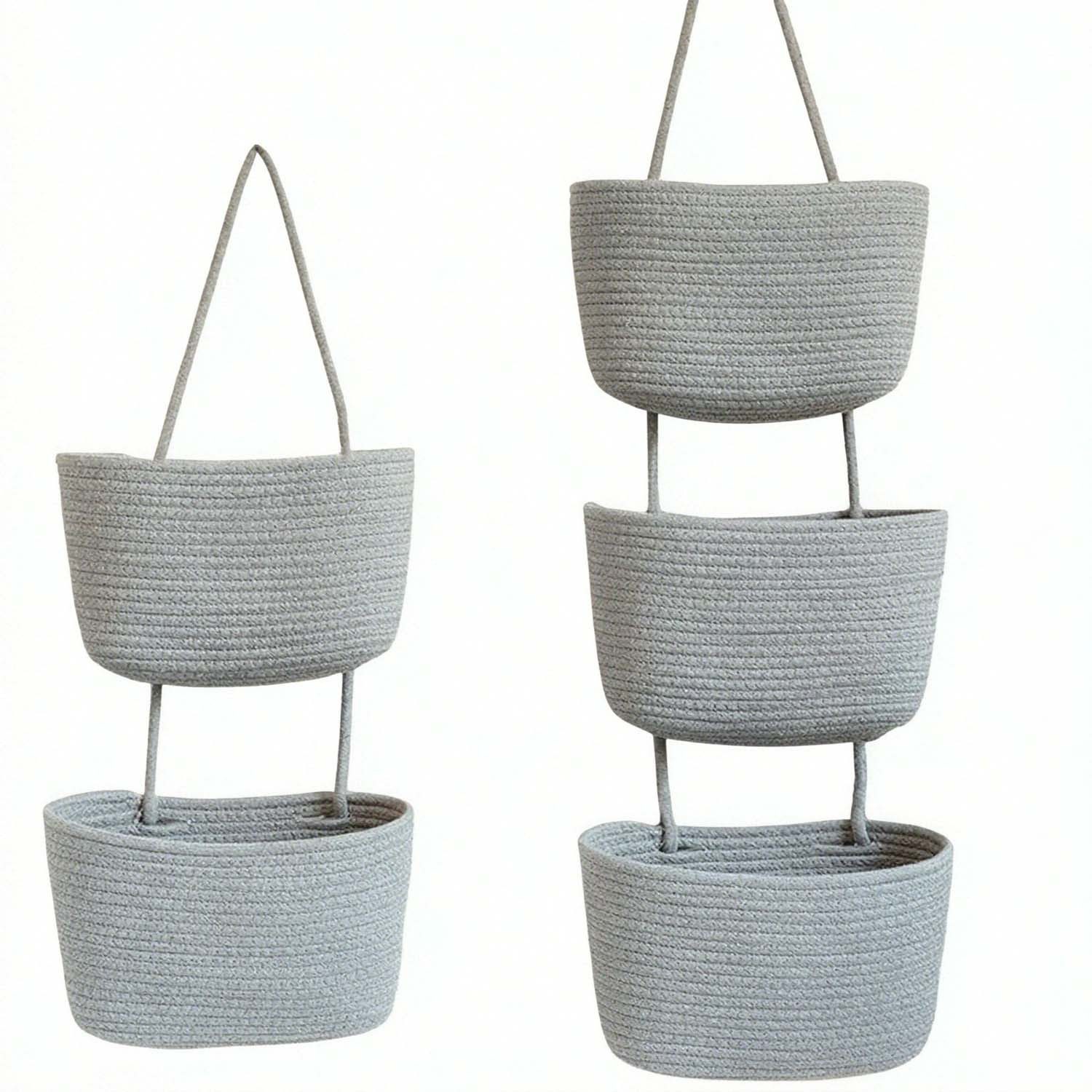 Zyronn Hängekorb 5-stöckiger Boho Hängekorb in neutralem Ton - Wandorganizer