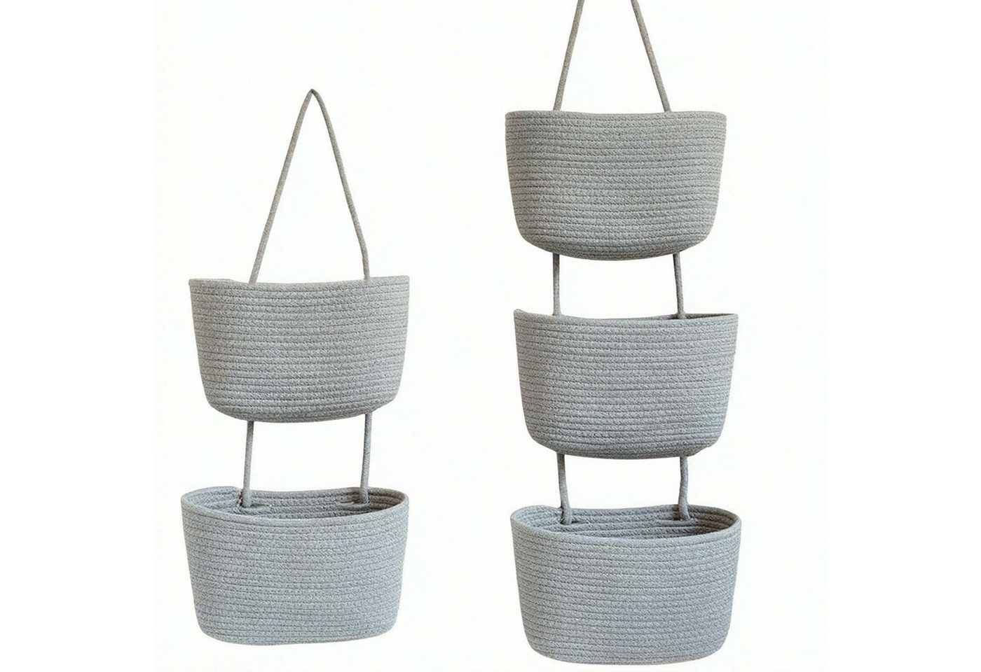 Zyronn Hängekorb 5-stöckiger Boho Hängekorb in neutralem Ton - Wandorganizer