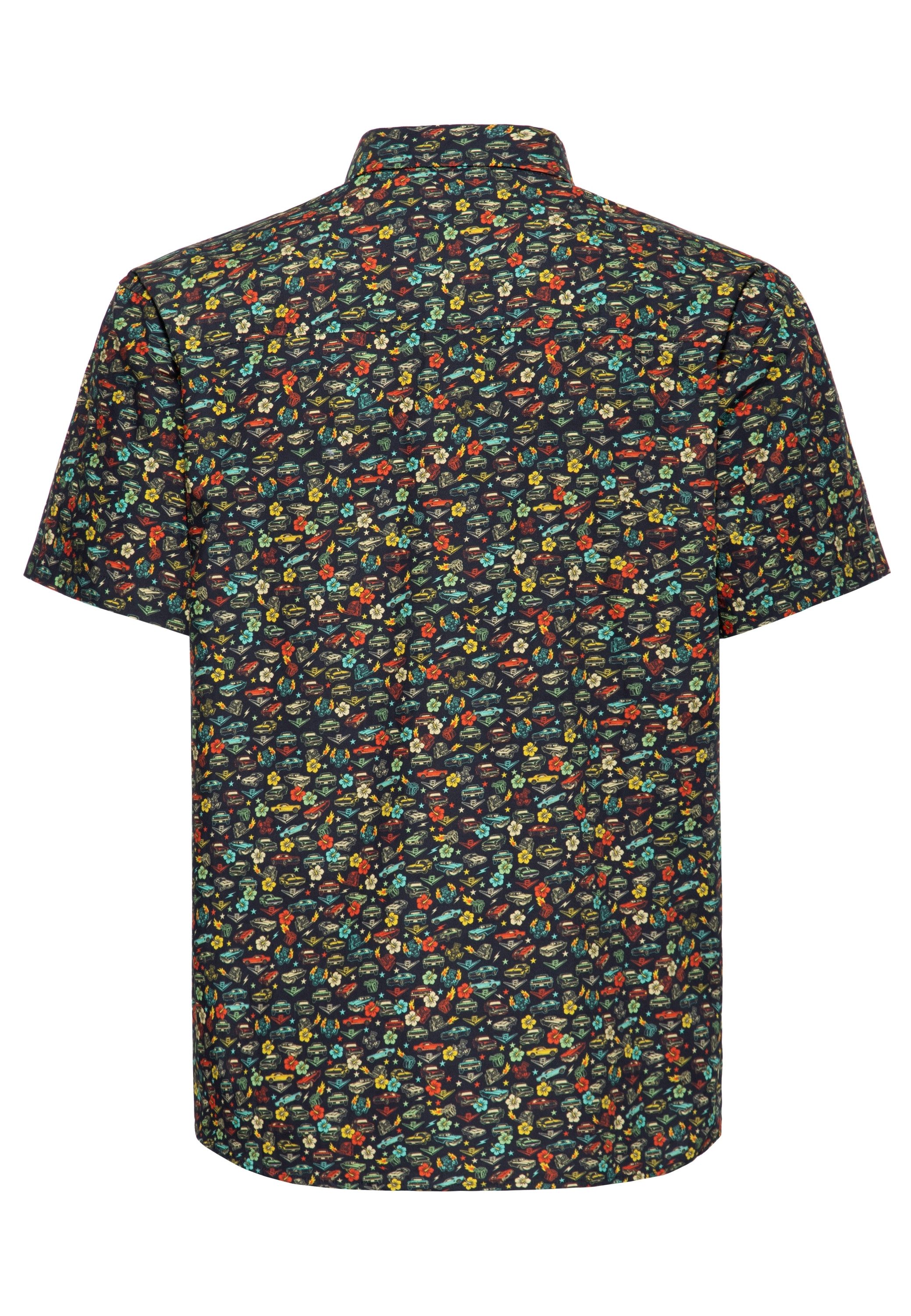 KingKerosin Kurzarmhemd V8 mit Allover-Print