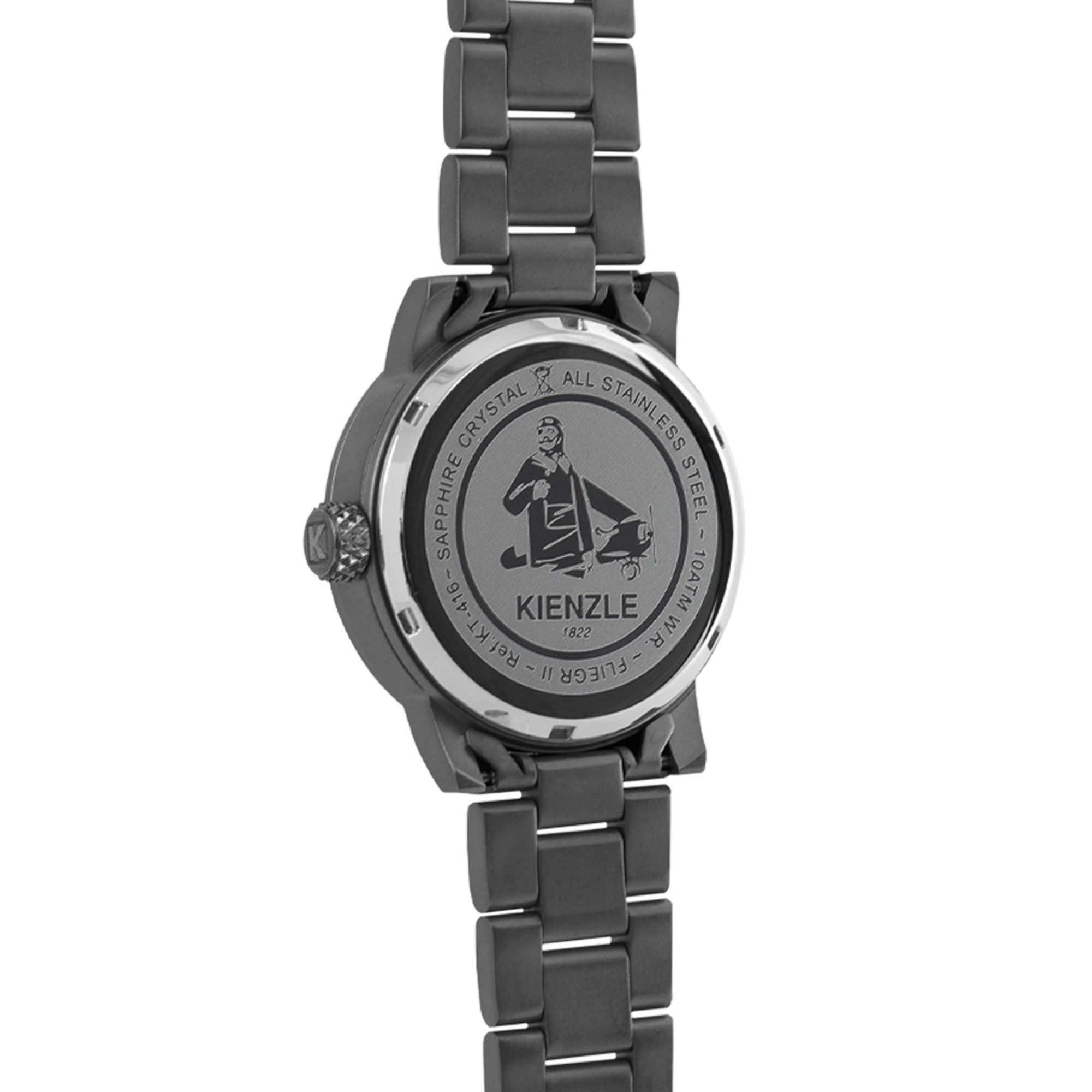 Kienzle Automatikuhr FLIEGER GMT Automatic Armbanduhr Edelstahl schwarz