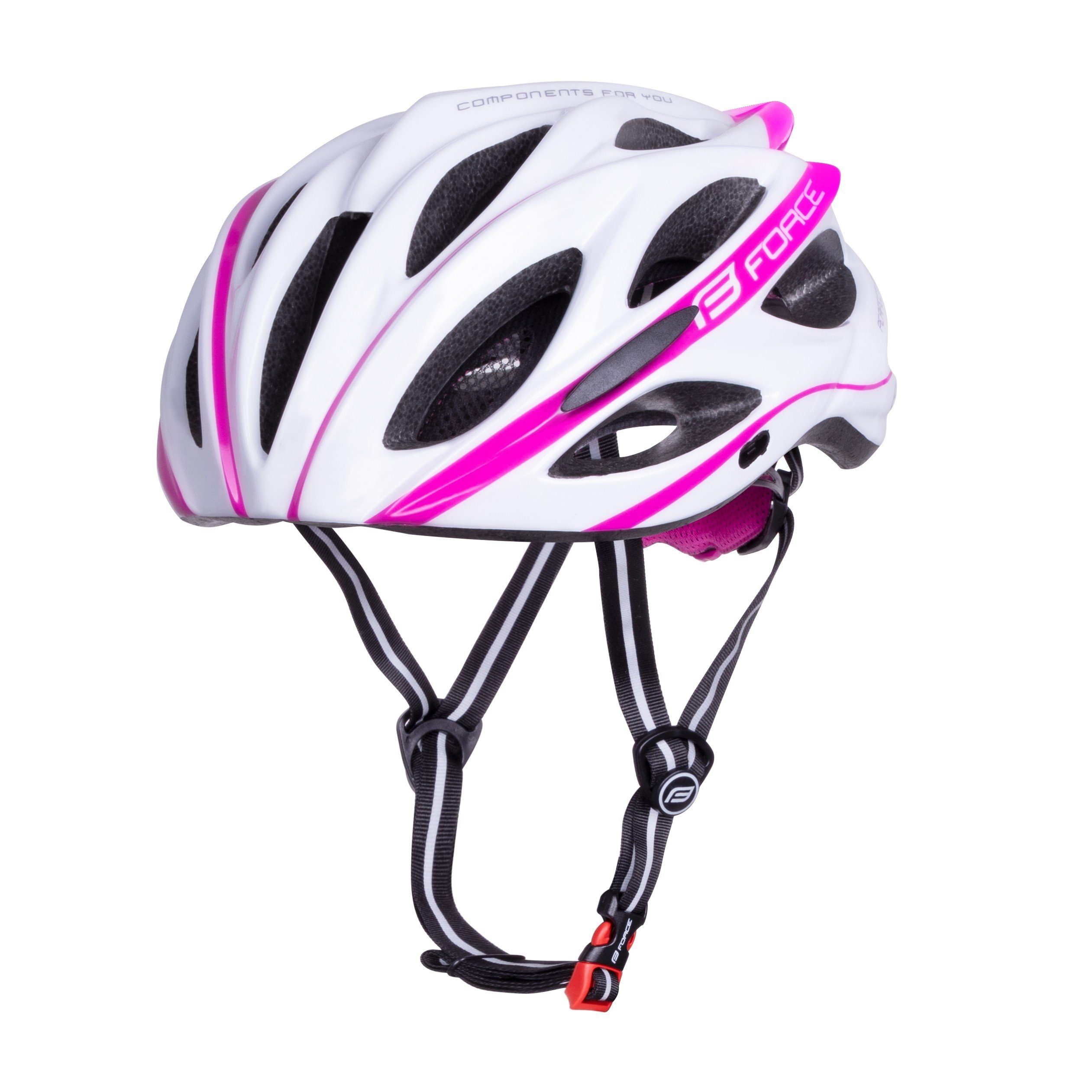 FORCE Fahrradhelm Helm FORCE BULL weiß-pink Gr L-XL