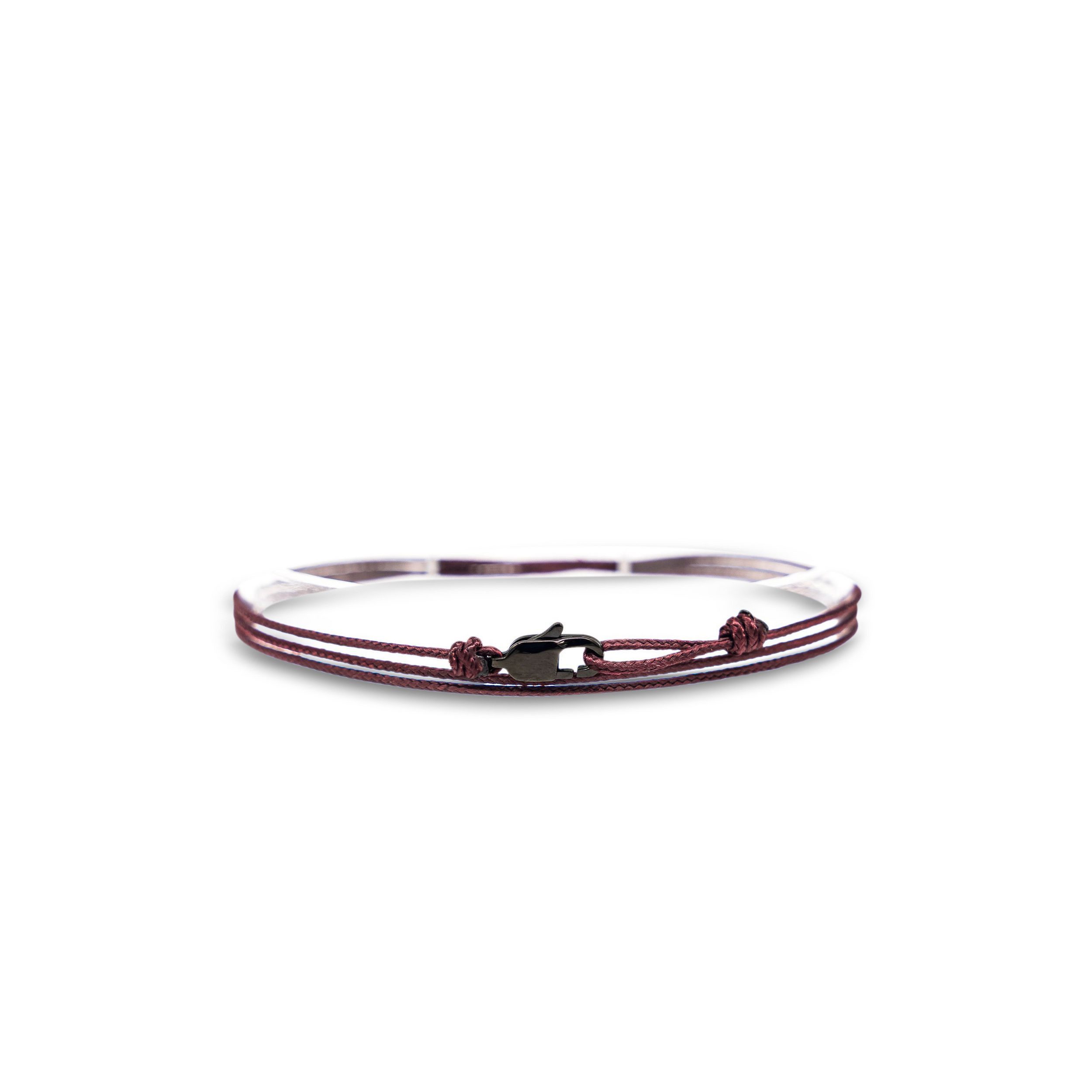 Made by Nami Armband Karabiner Wickelarmband - Weinrot Schwarz (Einzelartikel)