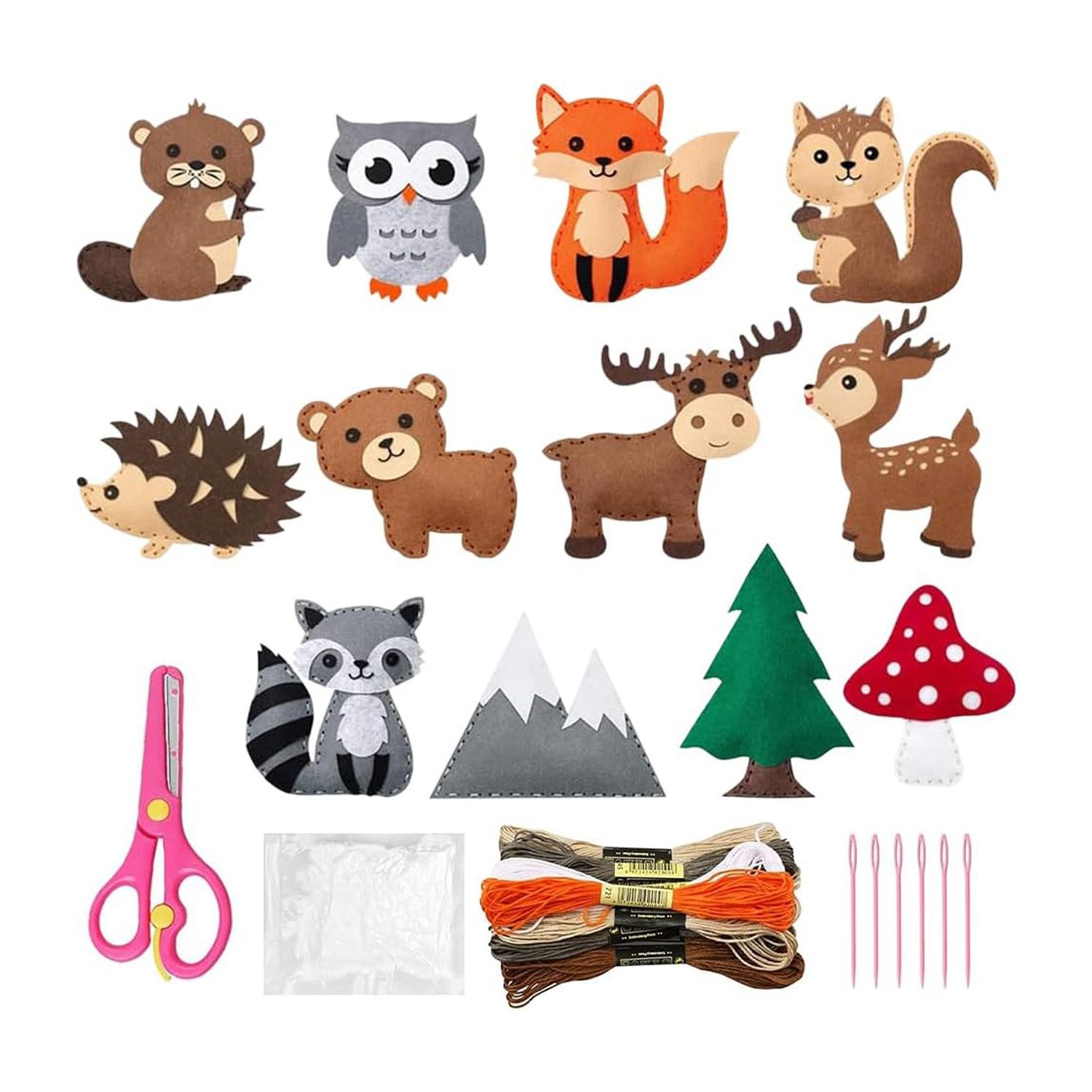 HAUSS SPOLE Kreativset 12er-set DIY-Tier Nadelfilzset Bastelset Kinder,Lern günstig online kaufen