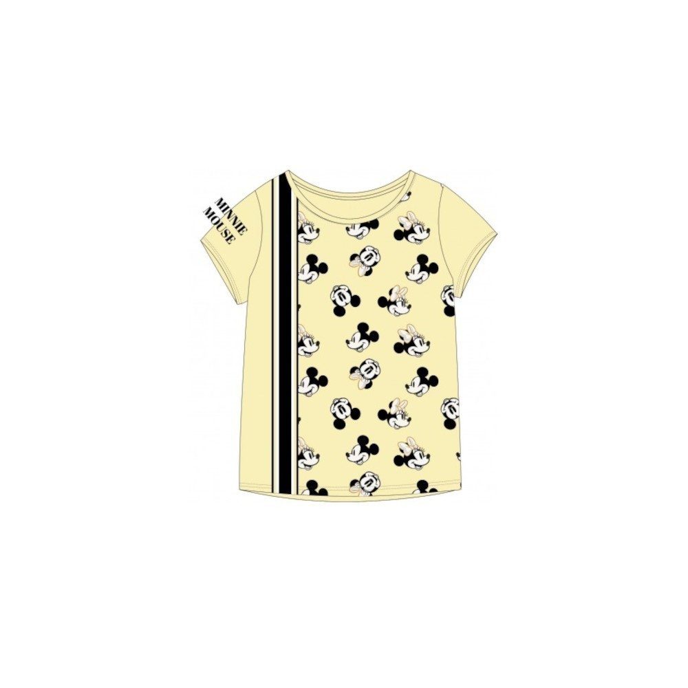 Disney Minnie Mouse T-Shirt Minnie Mouse Kurzarm-Shirt für Mädchen, weiß & gelb, Größen 134-164