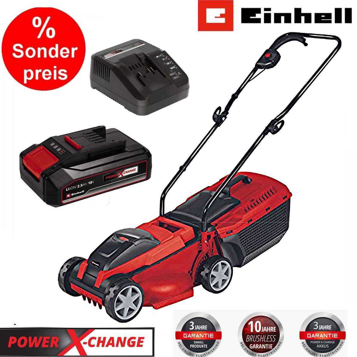 Einhell Akkurasenmäher City Rasenmäher GC-RM 18 Li- Kit 18V, Akku 2.5 Ah 32 cm Schnittbreite