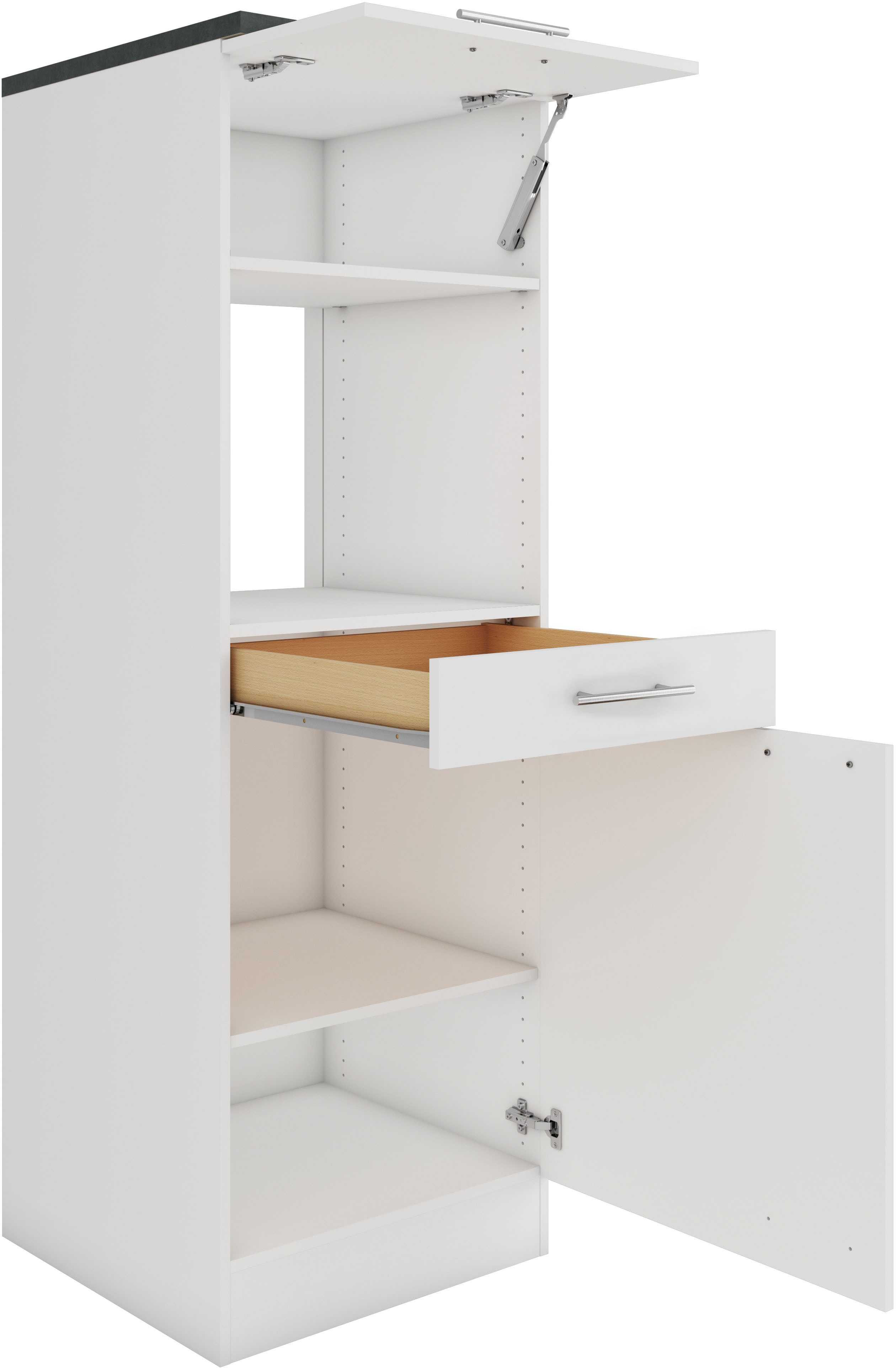 OPTIFIT Mikrowellenumbauschrank Bella Breite 60 cm, Nischenmaße B/T/H 56,7/55,5/44,8 cm