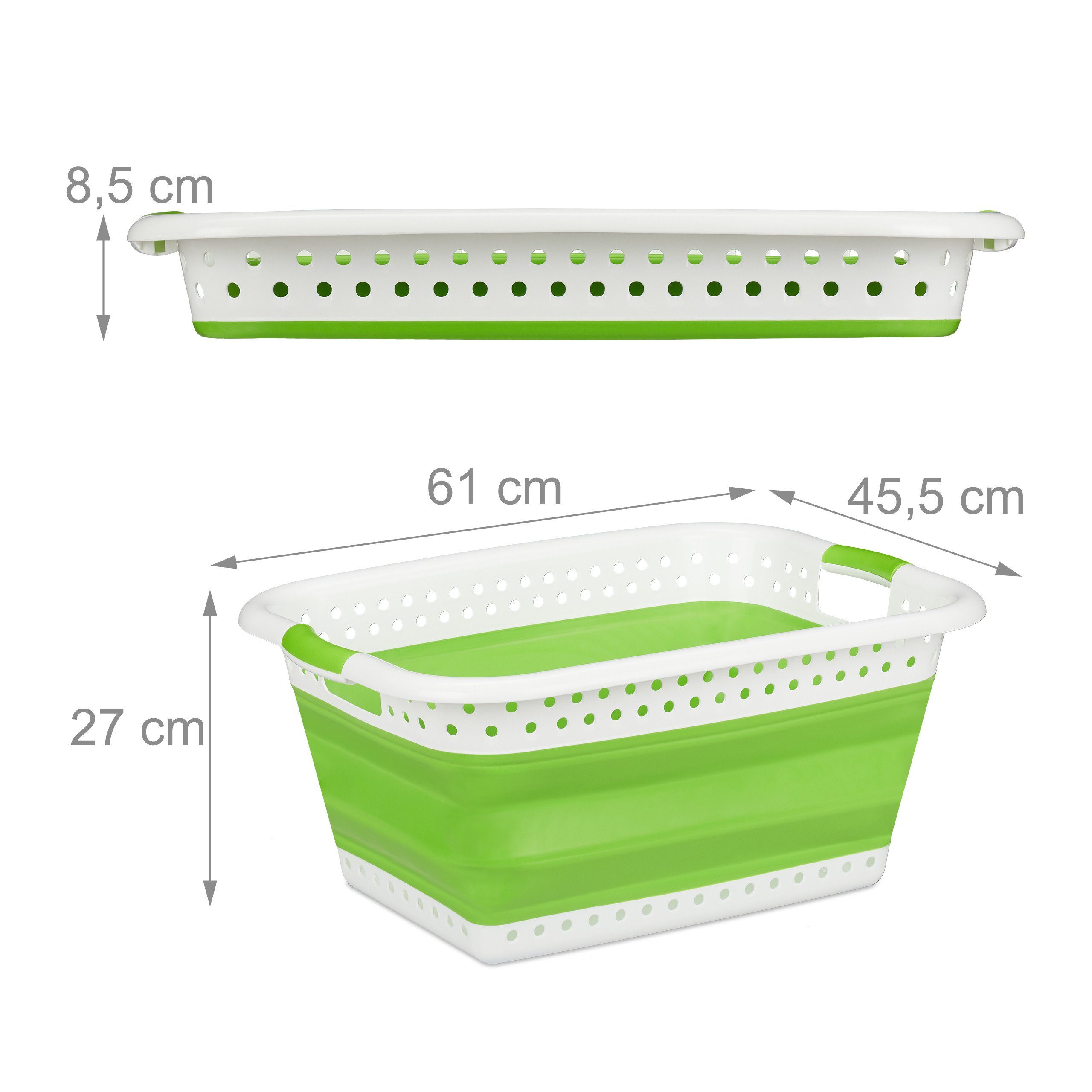 relaxdays Wäschekorb Faltbarer Wäschekorb, Hellgrün
