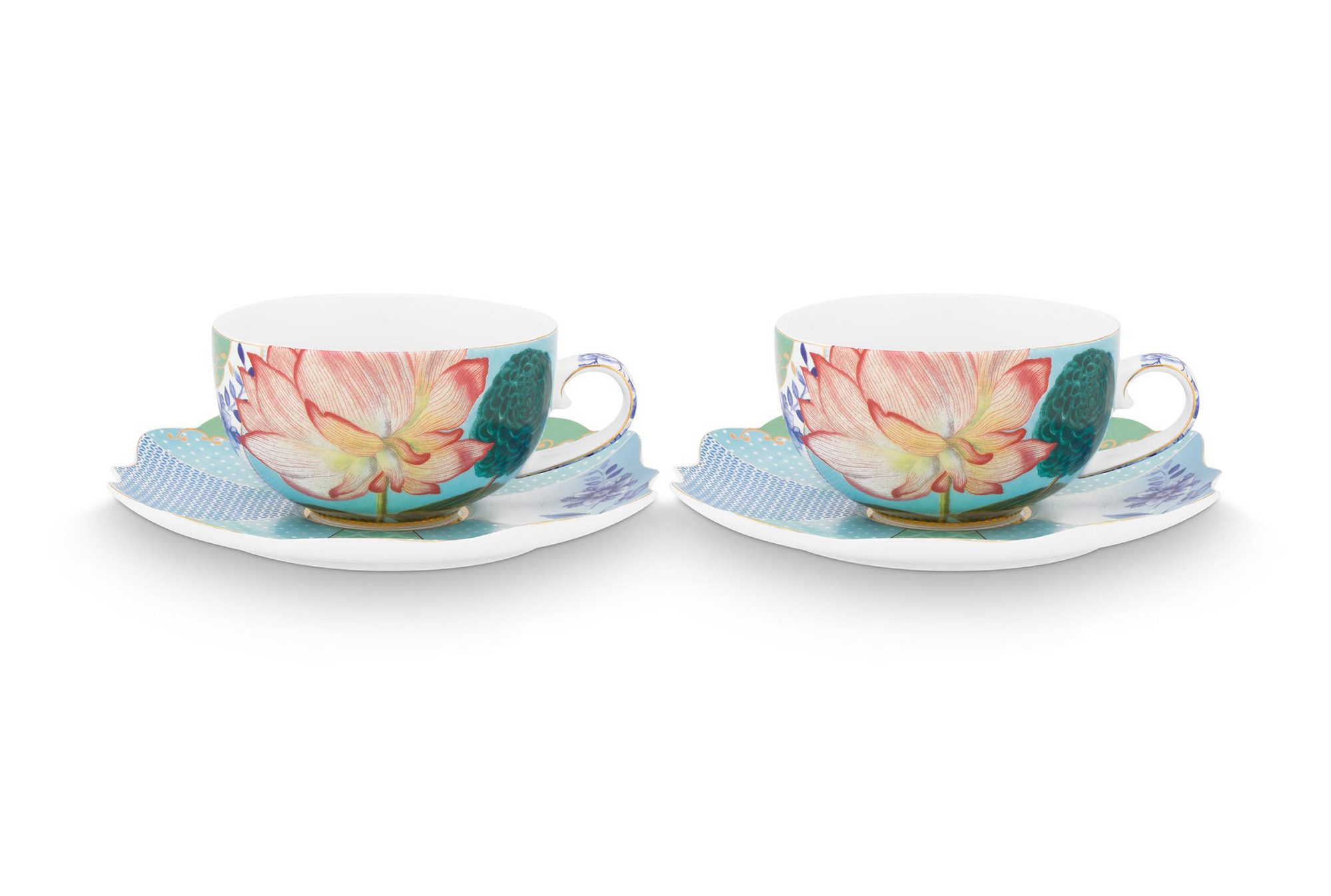 PiP Studio Geschirr Pip Studio 2er Set Teetasse & Untertasse Royal, Flowers