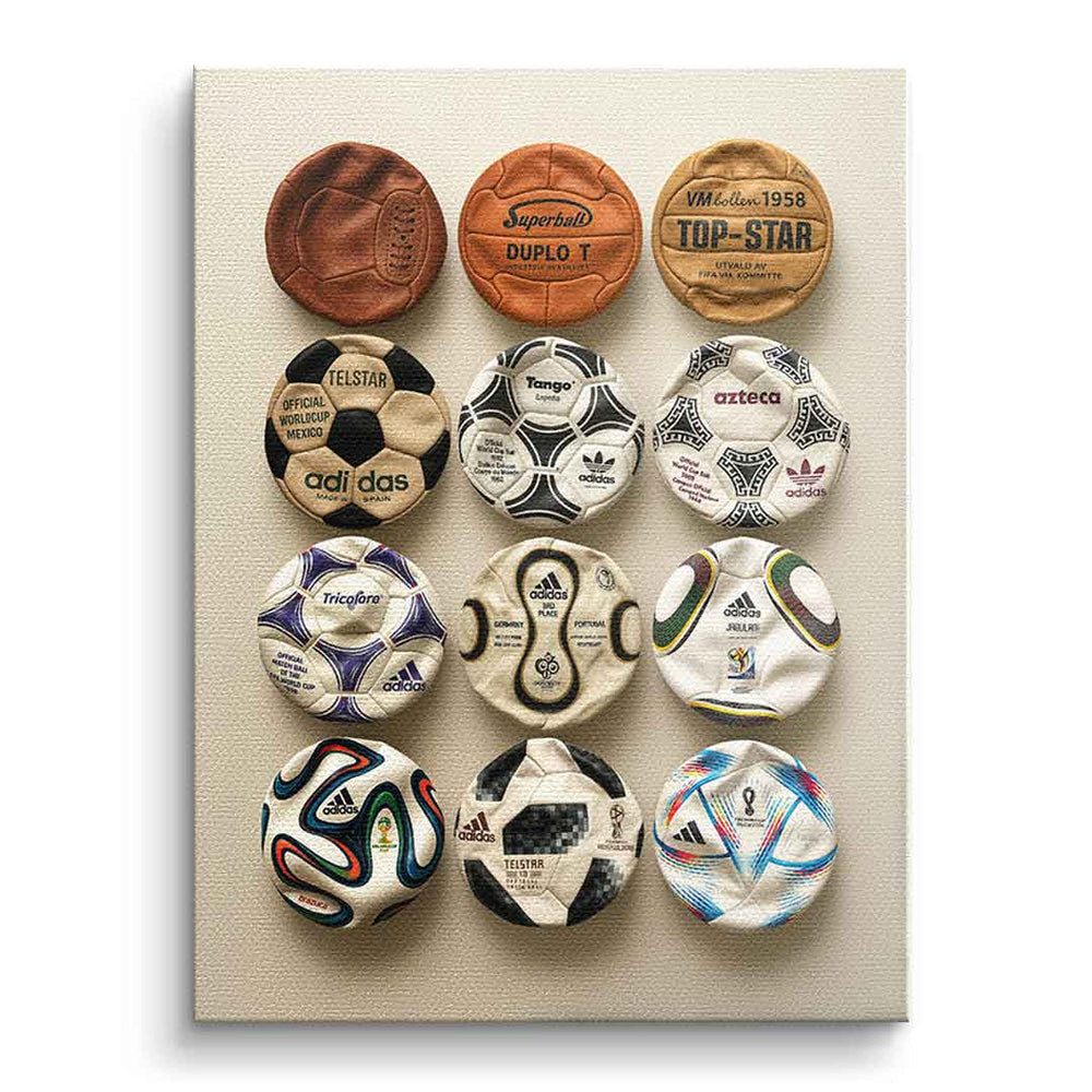 DOTCOMCANVAS® Leinwandbild Flat World Cup Ball collection, Leinwandbild Flat World Cup Ball collection Kunstdruck Wandbild