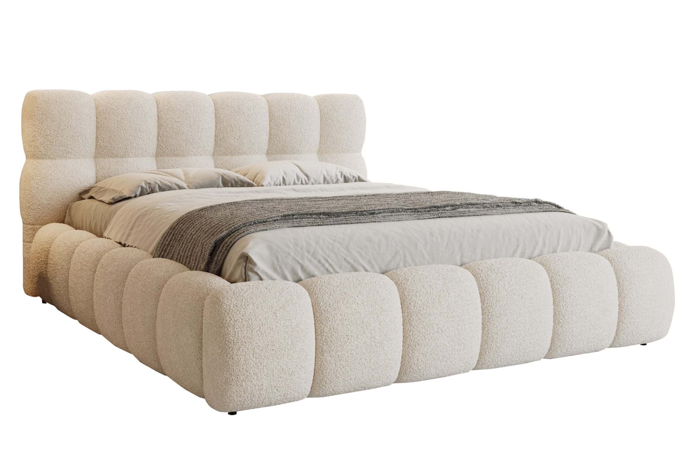 Deine Möbel 24 Polsterbett LUVA Bubble Bett mit Bettkasten und Lattenrost S günstig online kaufen