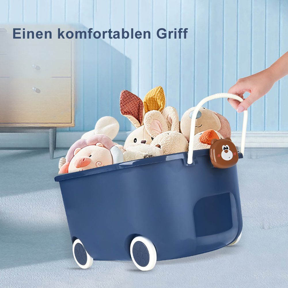 Creliv Spielzeugtruhe Spielzeugboxen Set 3er – stapelbare Kisten mit Deckel für Kinder – Bild 4 von 5