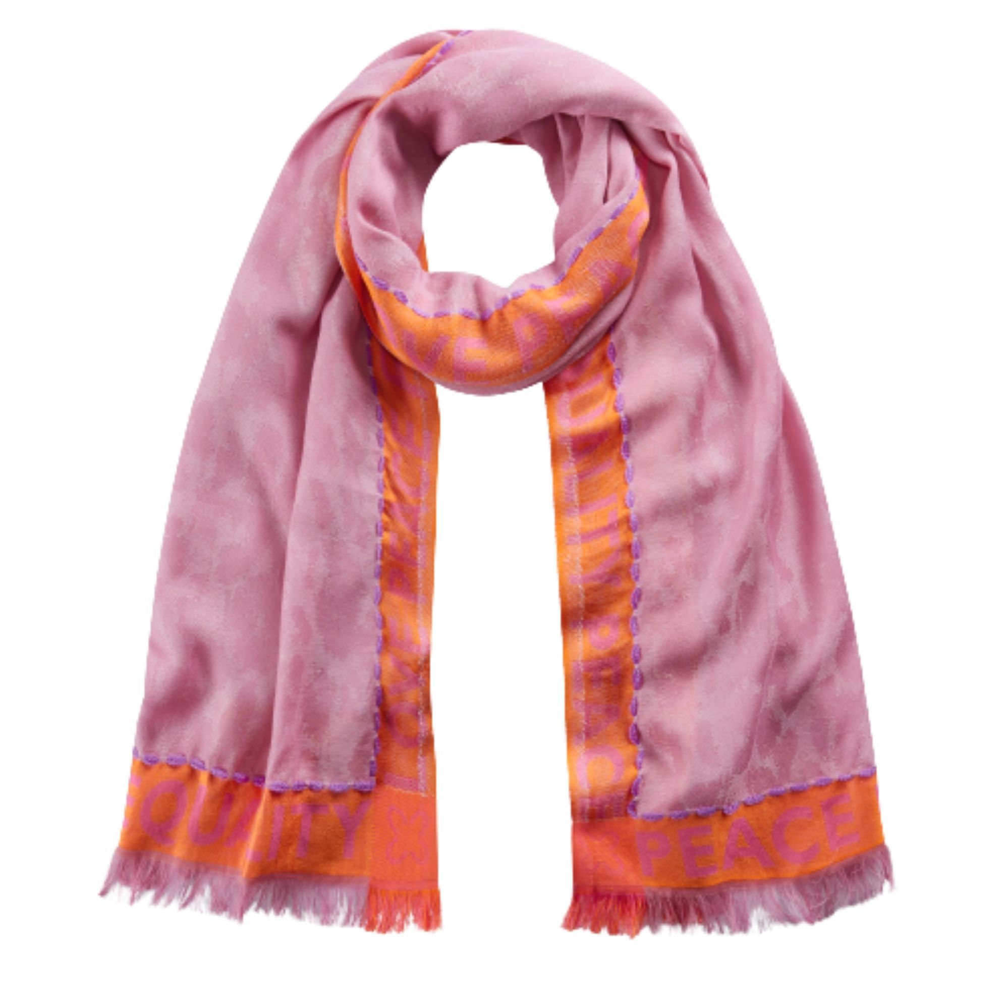 Jaquard in Muster Hochwertiges Codello Codello Modeschal Peace Schal pink, Leo