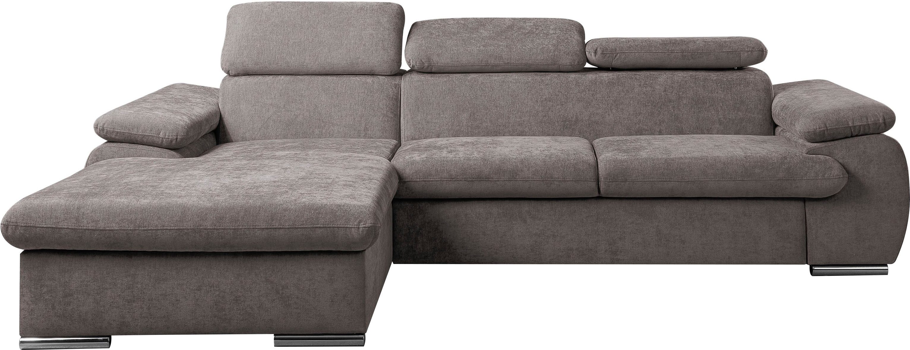 WERK2 Ecksofa Cosmo modern und bequem, Breite 282cm, L-Form, Eckcouch mit Schlaffunktion, Bettkasten & verstellbaren Kopfteilen
