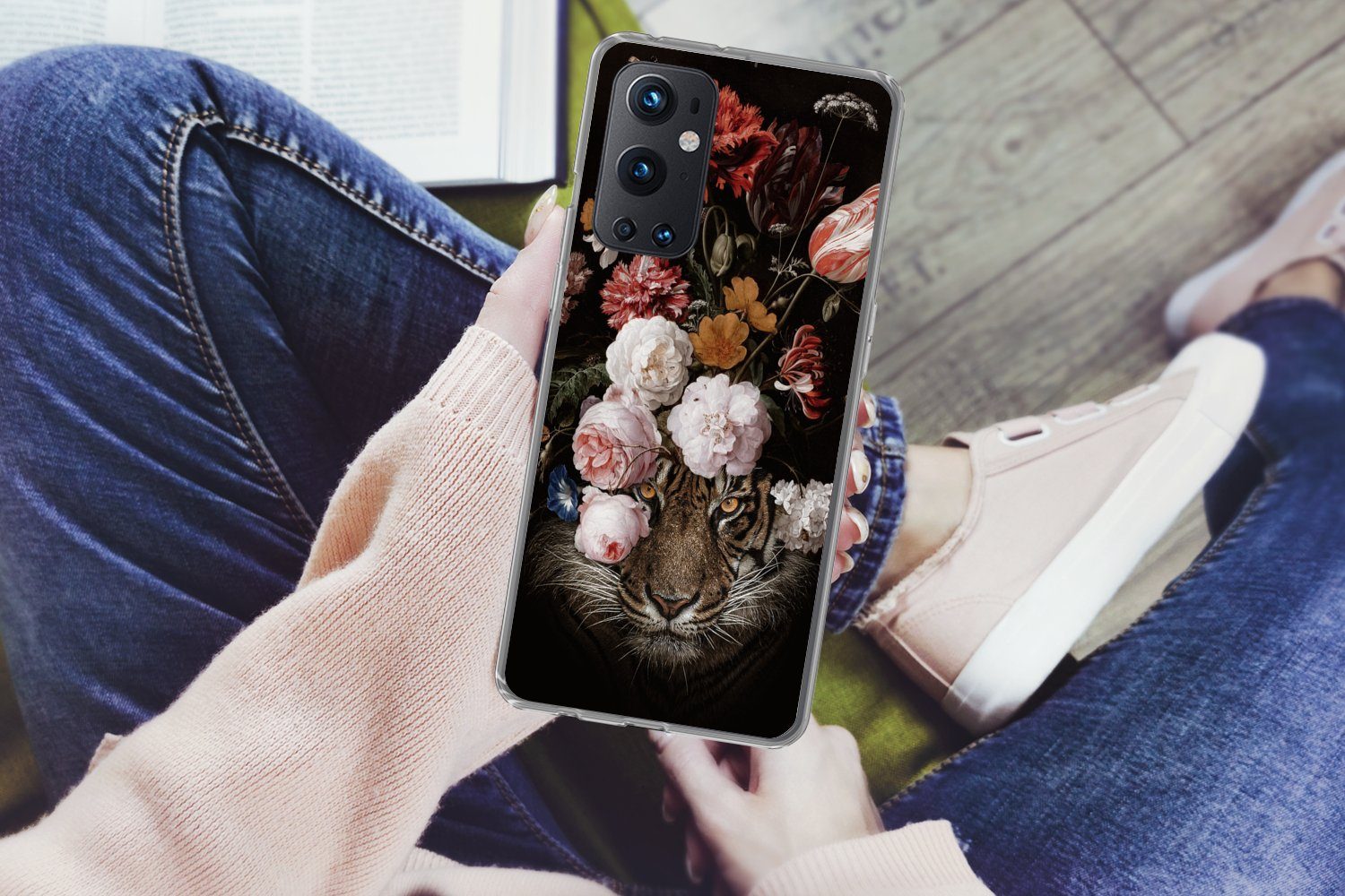 MuchoWow Handyhülle für OnePlus 9 Pro Blumen - Jan Davidsz de Heem - Tiger - Gemälde - Sti, Phone Case, Silikon, Schutzhülle Dünn
