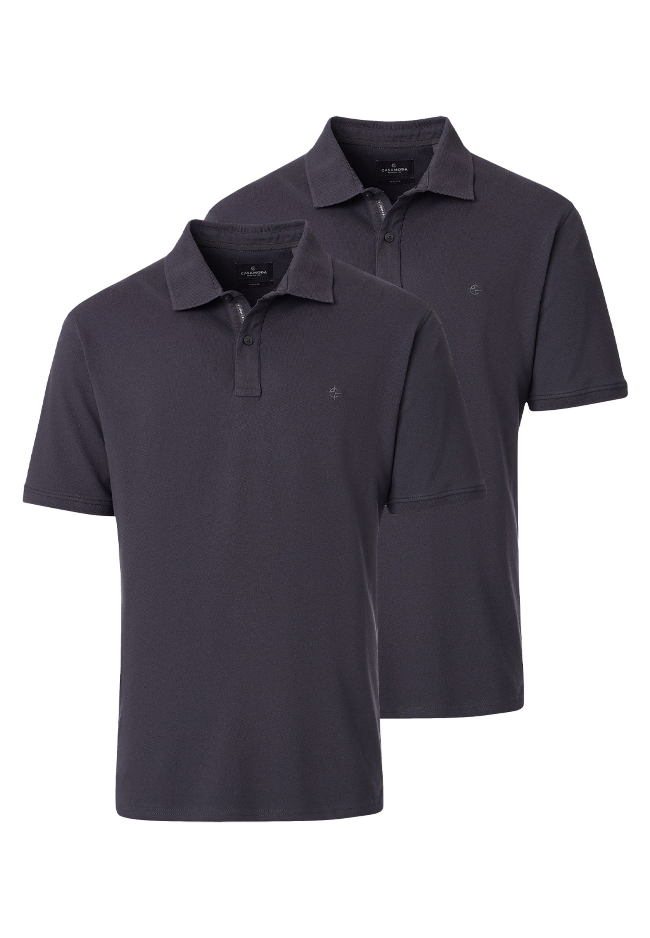 CASAMODA Poloshirt 2er Pack Basic (Spar-Set, 2-tlg) Poloshirt - Baumwolle - Atmungsaktiv - Mit Stretchanteil