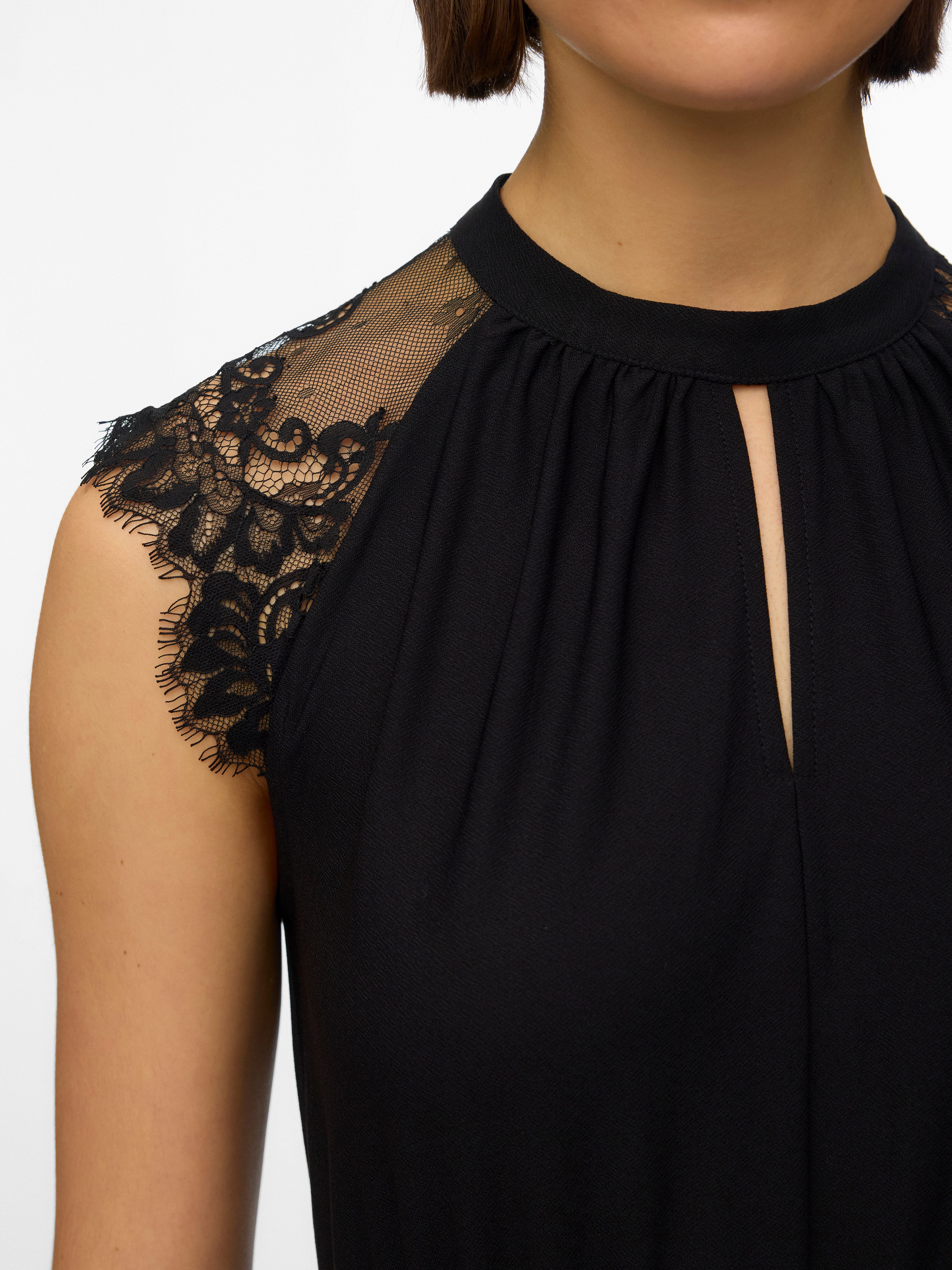 Vero Moda Minikleid VMMILLA SL SHORT LACE DRESS NOOS Materialmix, Spitze