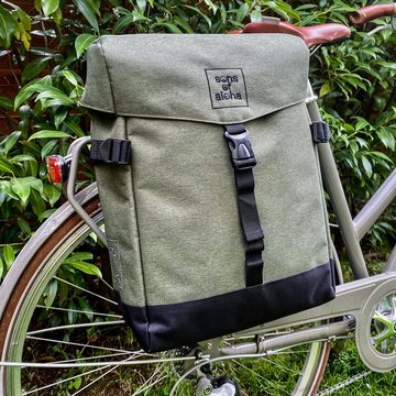 SONS OF ALOHA Fahrradtasche Fahrradtasche Gepäckträger Kane, NEU 2in1 Gepäckträger-Tasche und Schultertasche wasserabweisend