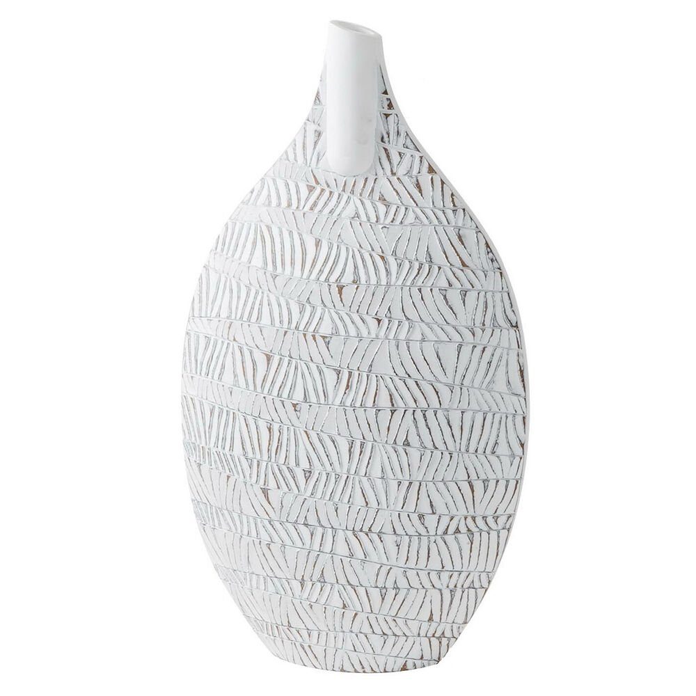 DKD Home Decor Dekovase Vase DKD Home Decor Weiß Harz Moderne 32 x 13 x 57 cm