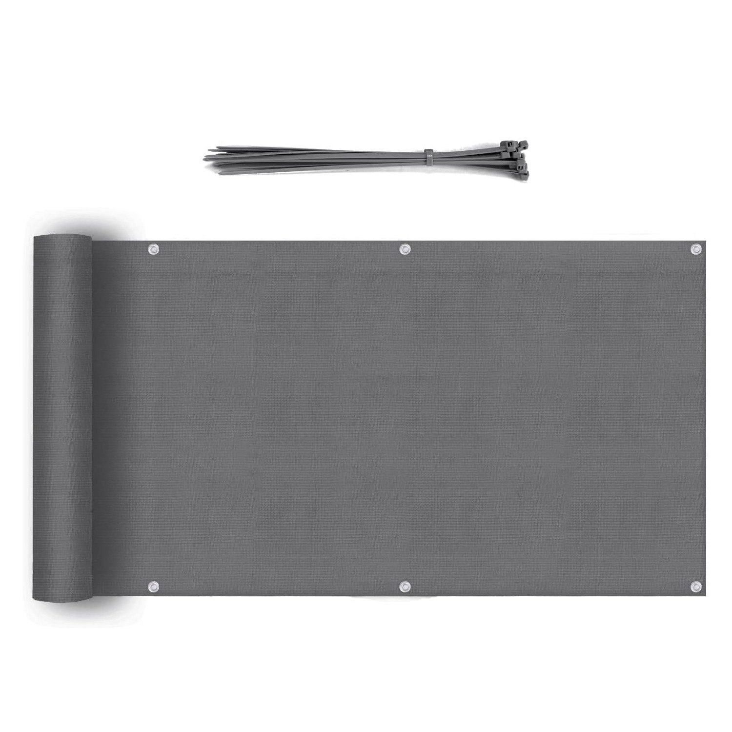 Sekey Balkonsichtschutz Balkon Sichtschutz aus 220g/m² HDPE Balkonbespannung zum Zuschneiden Robustes und wetterfestes Material mit Kordel und Kabelbinder