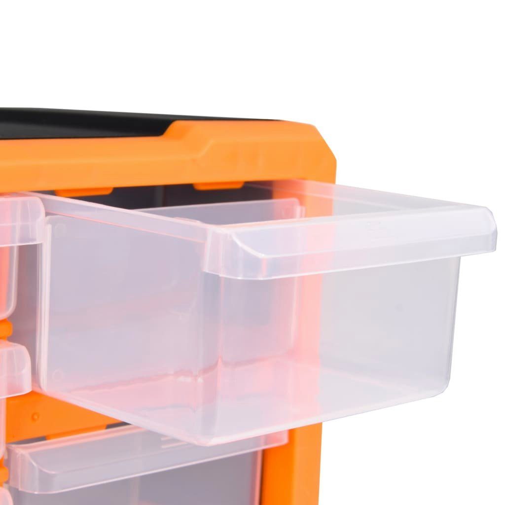 vidaXL Werkzeugbox Multi-Schubladen-Organizer 2 cm Schubladen Orange 12 St) 26,5x16x26 und Stk. Schwarz (1