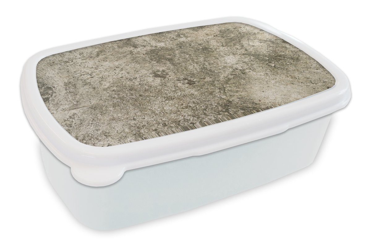 MuchoWow Lunchbox Zement - Braun - Beton - Vintage, Kunststoff, (2-tlg), Brotbox für Kinder und Erwachsene, Brotdose, für Jungs und Mädchen weiß