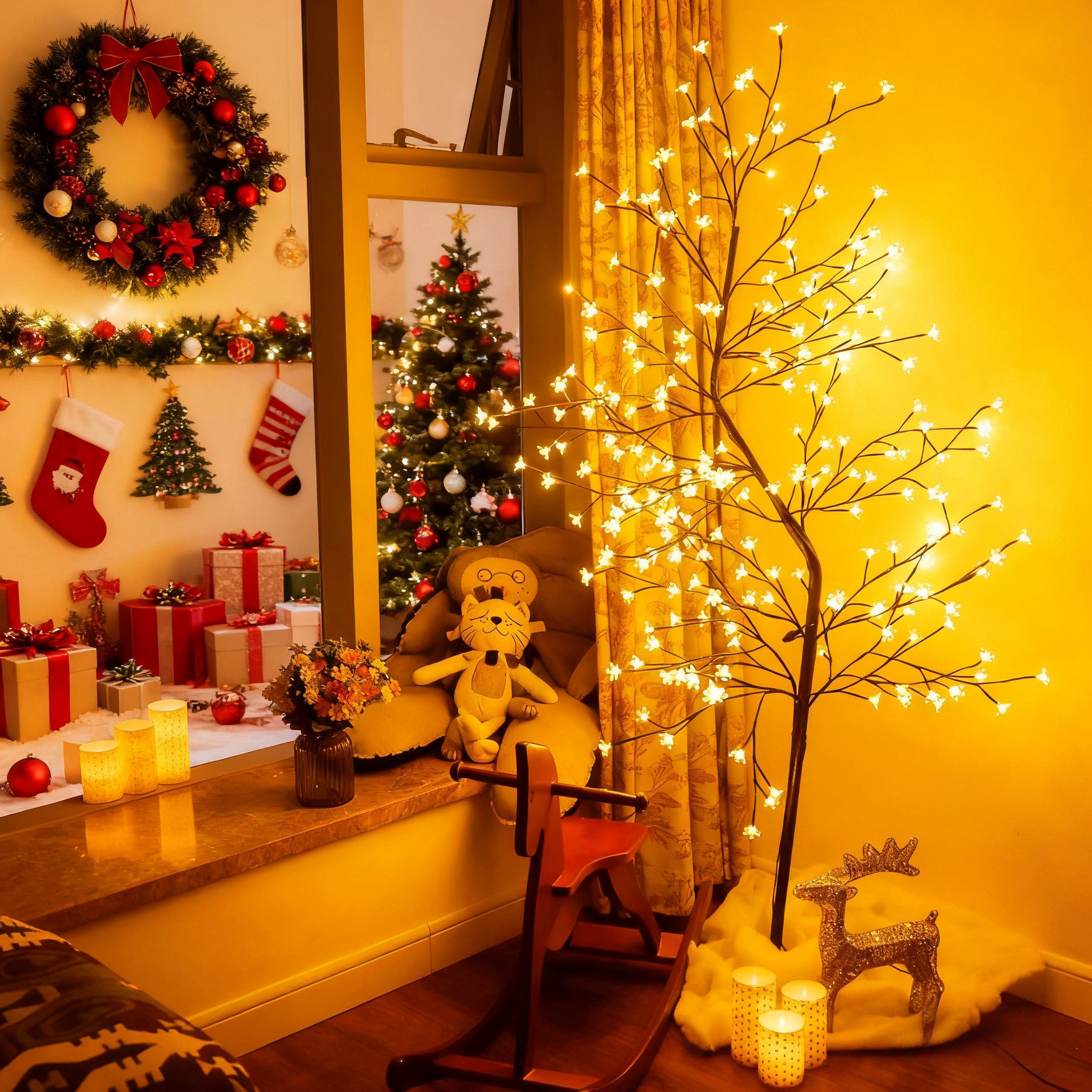CCLIFE LED Baum Led Lichterbaum Indoor Weihnachtsbaum, Kirschblütenbaum Lic günstig online kaufen